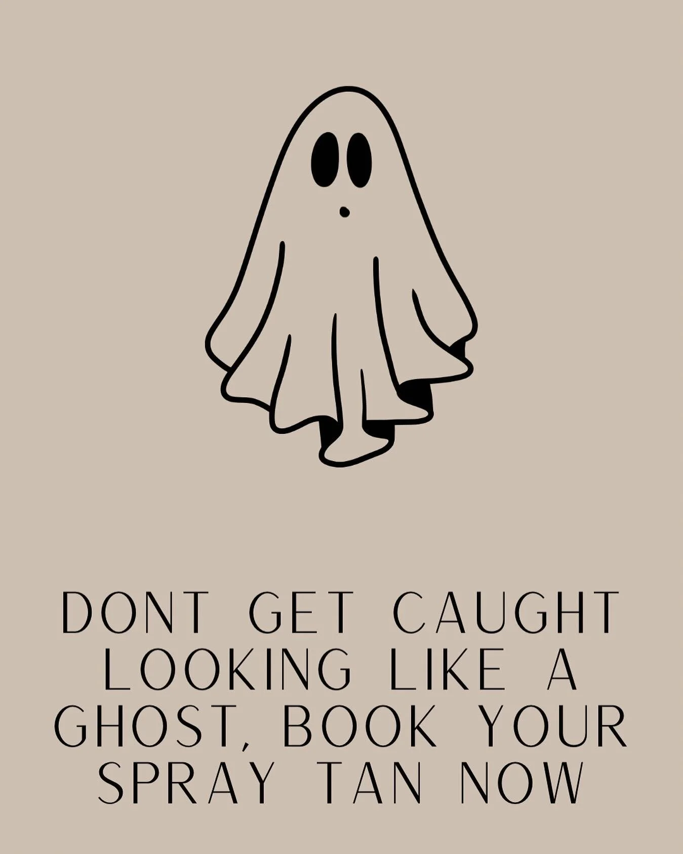 hey boo! 
make sure to book your spray tan or start your UV package in time for halloween 🤍👻
