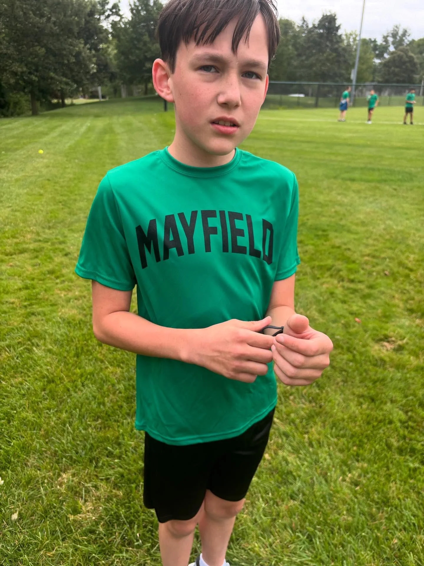 💚🐾 Grayson&rsquo;s first cross country meet. He did an amazing job. We are so proud of him. It&rsquo;s his first school competitive team that he&rsquo;s been on. he did hurt himself prior, but he did really well. #mayfieldwildcsts💚💚💚💚💚