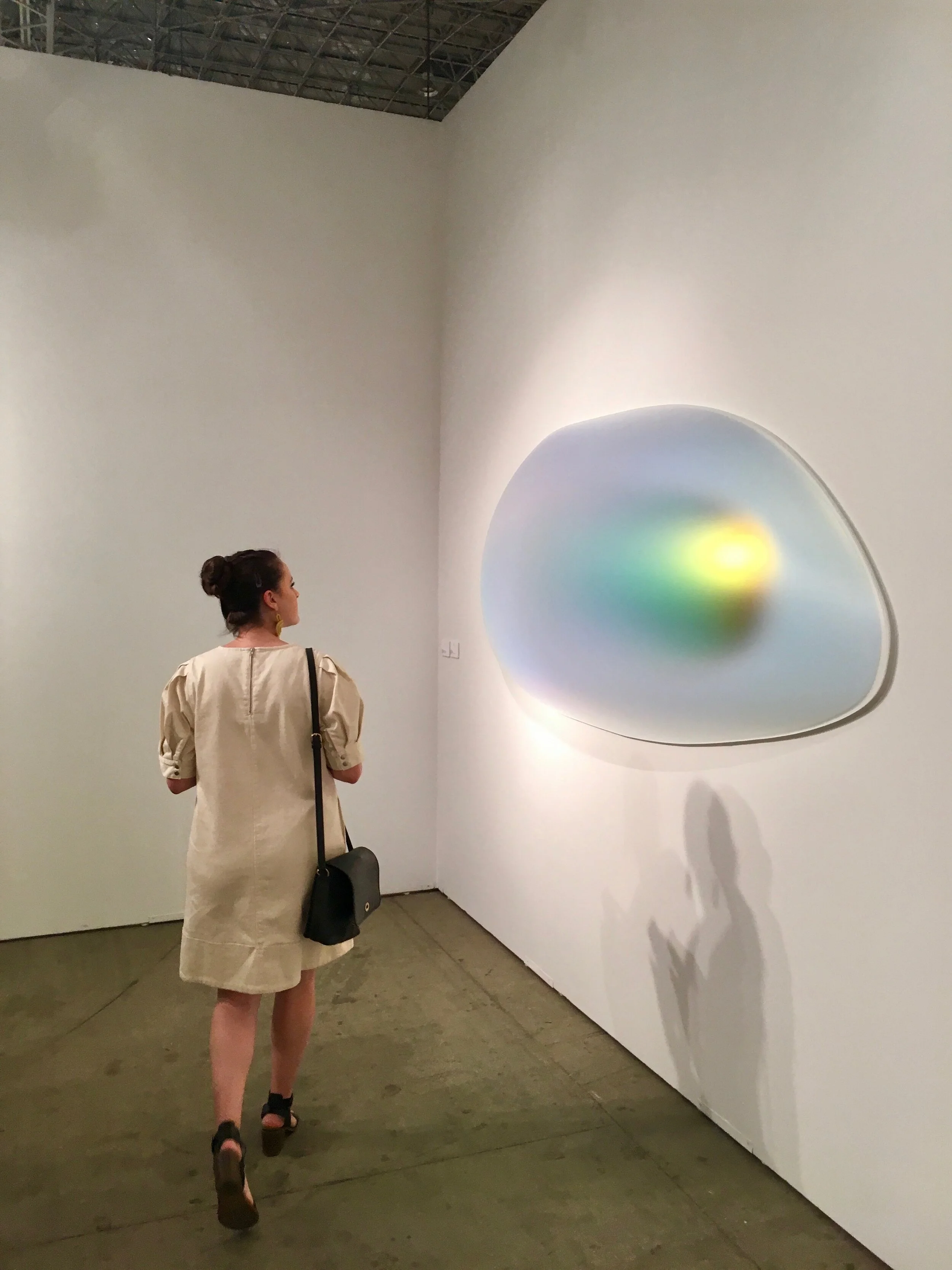 Team member Julia at viewing a 2.5 D piece