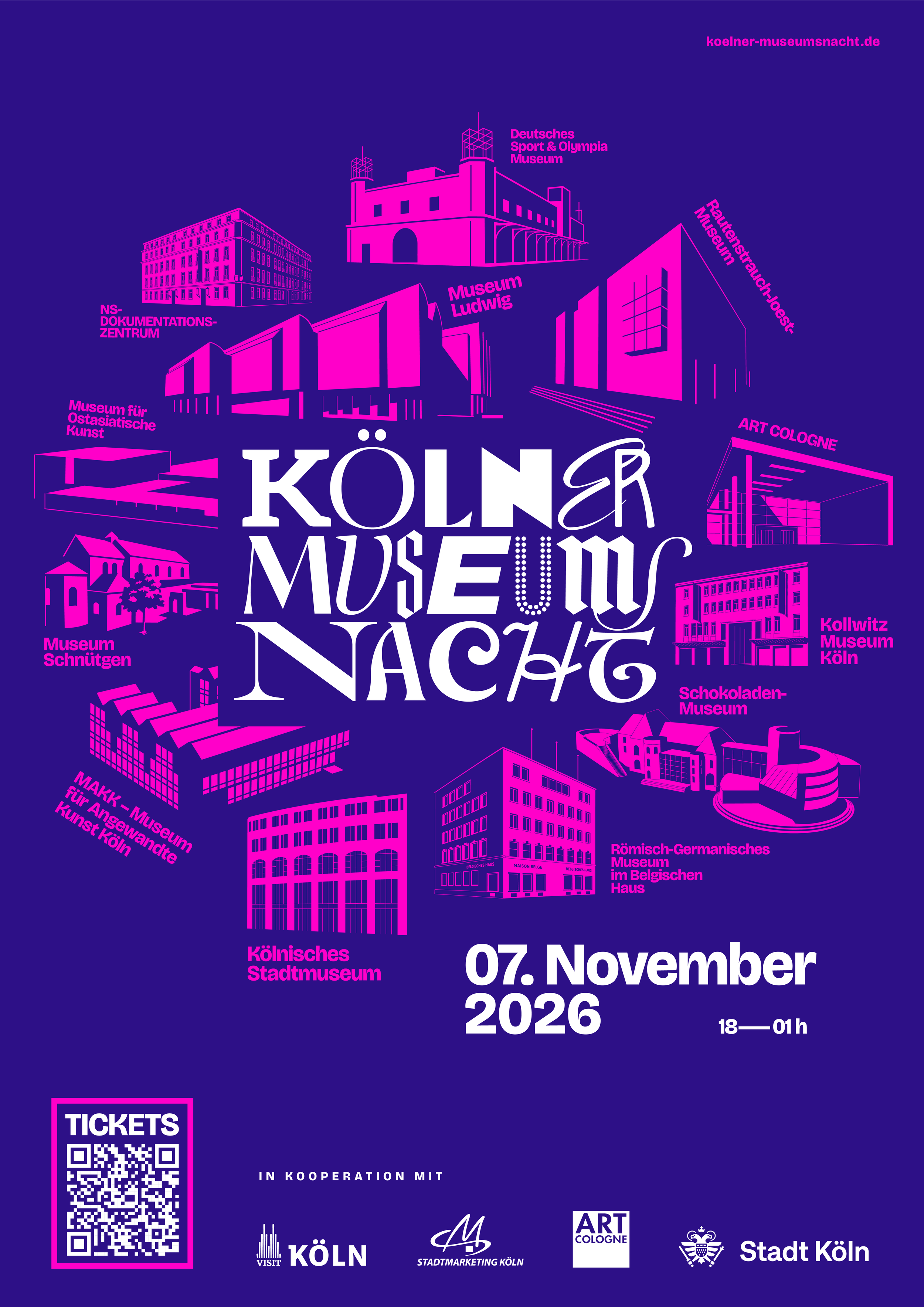 Kölner Museumsnacht, Samstag. 7. November 2026