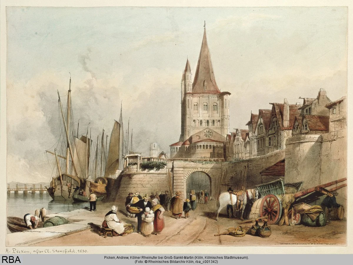 Historische Darstellung von Groß St. Martin (1830)