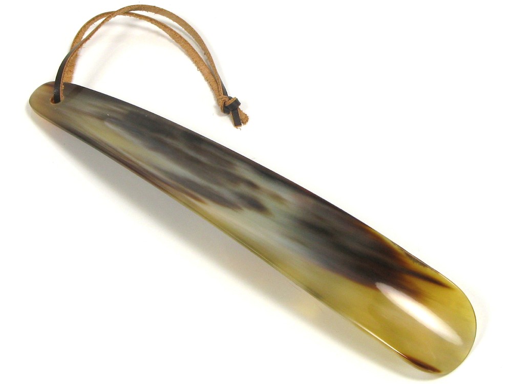 Abbeyhorn shoehorn with leather thong