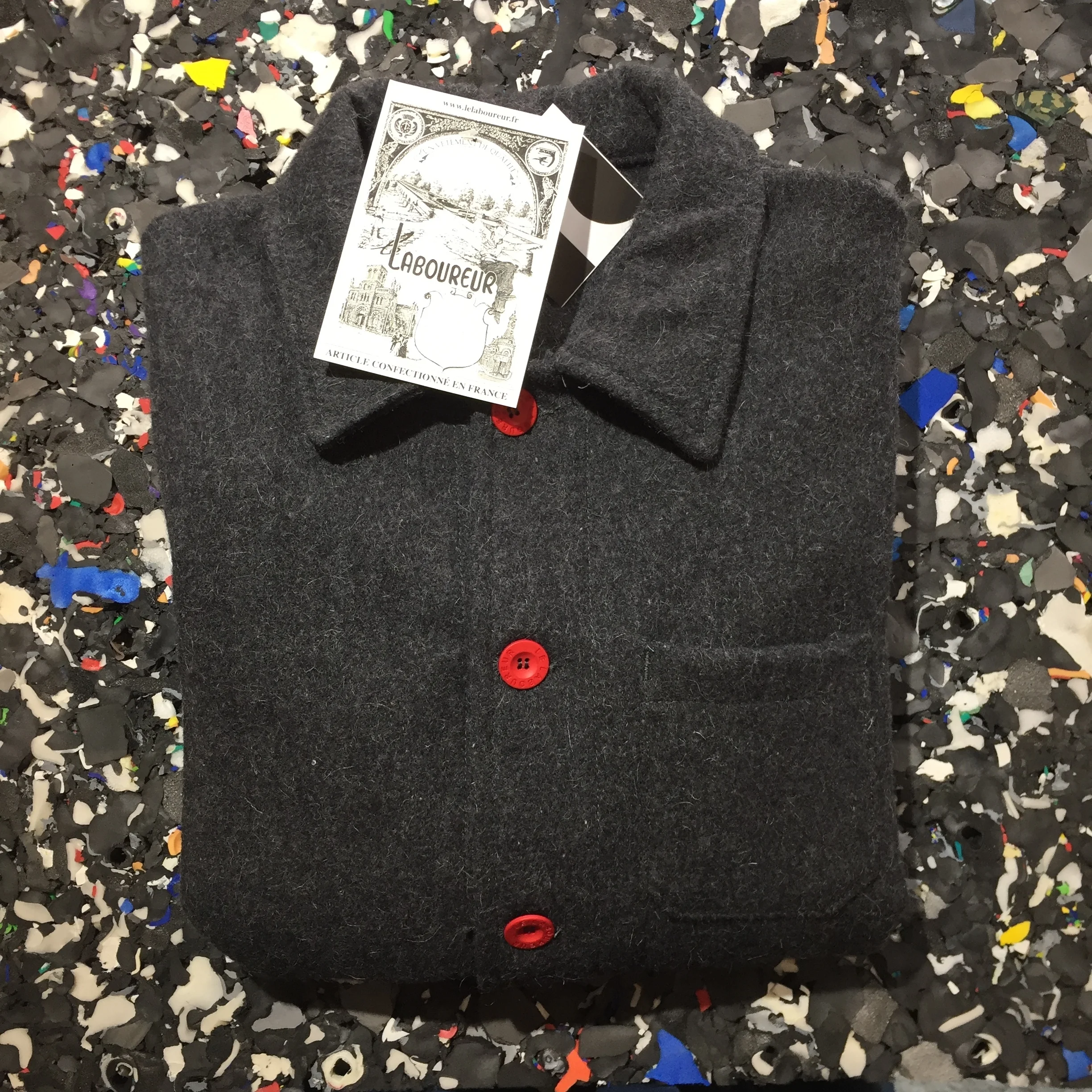 Grey wool french workwear jacket