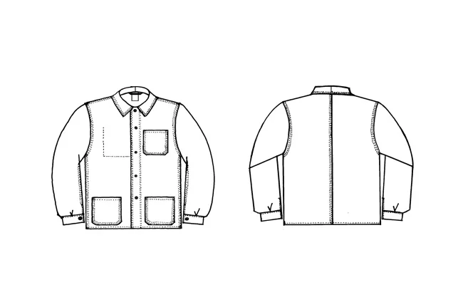Azure Blue french workwear jacket