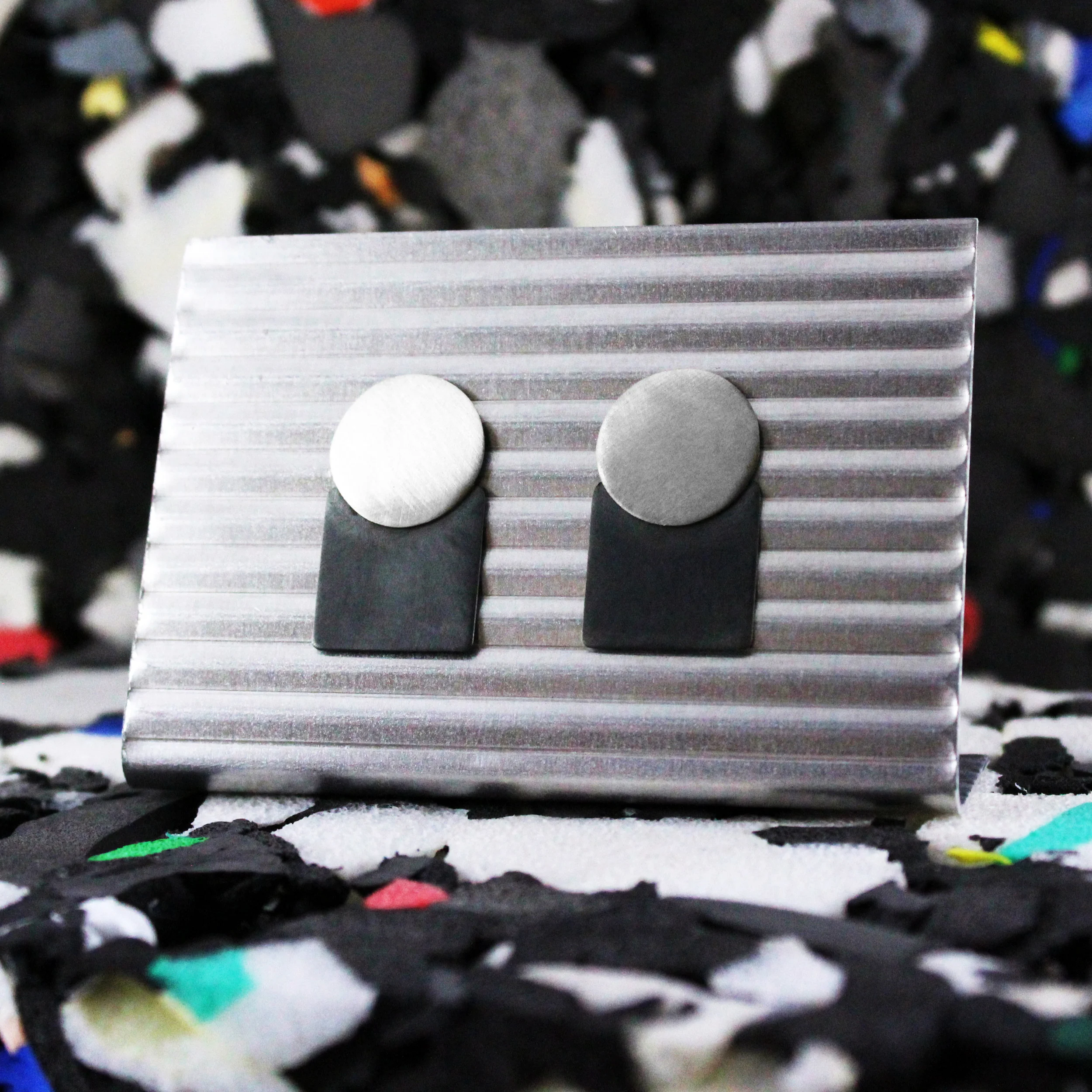 Matt Silver geo earrings