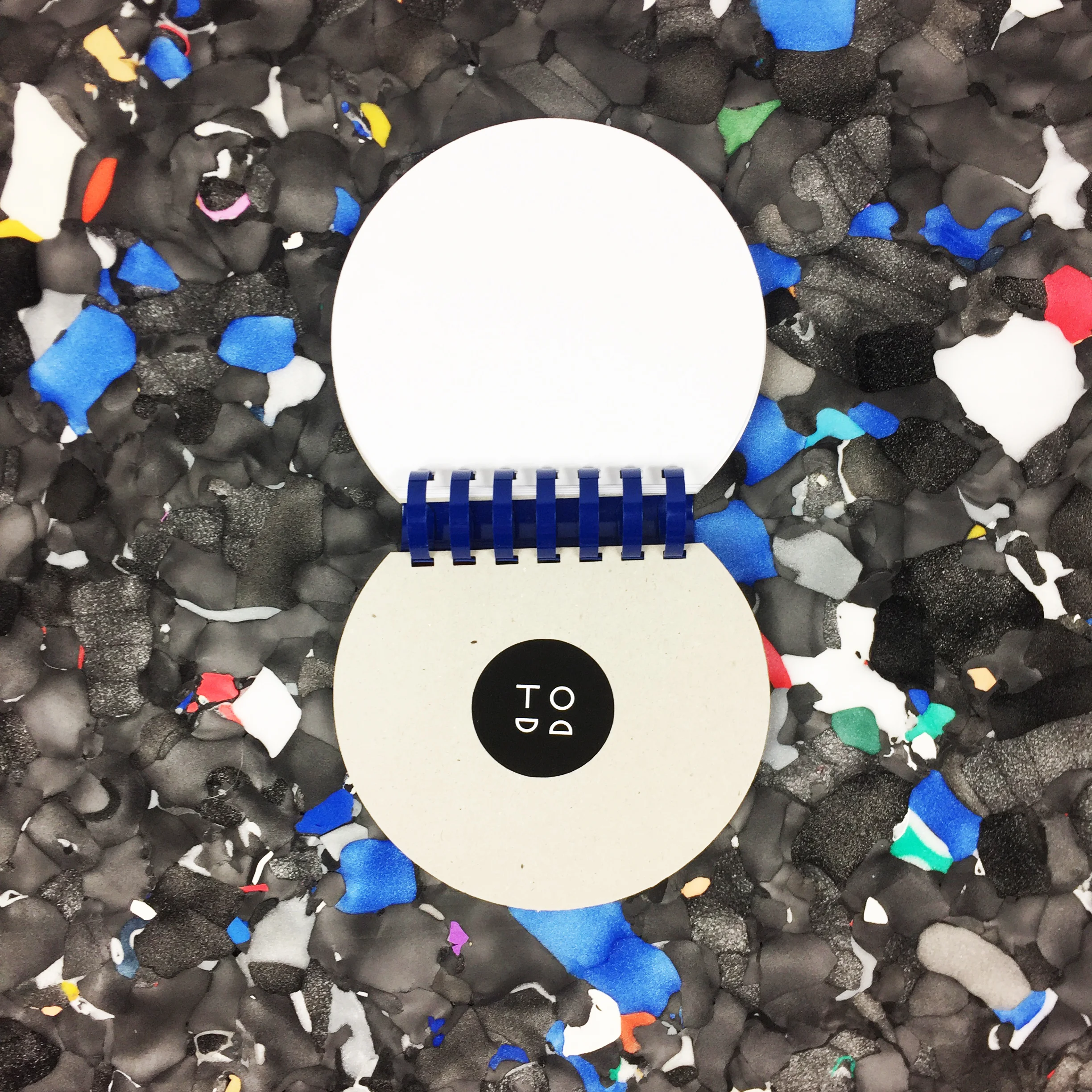 blue circle design notebook