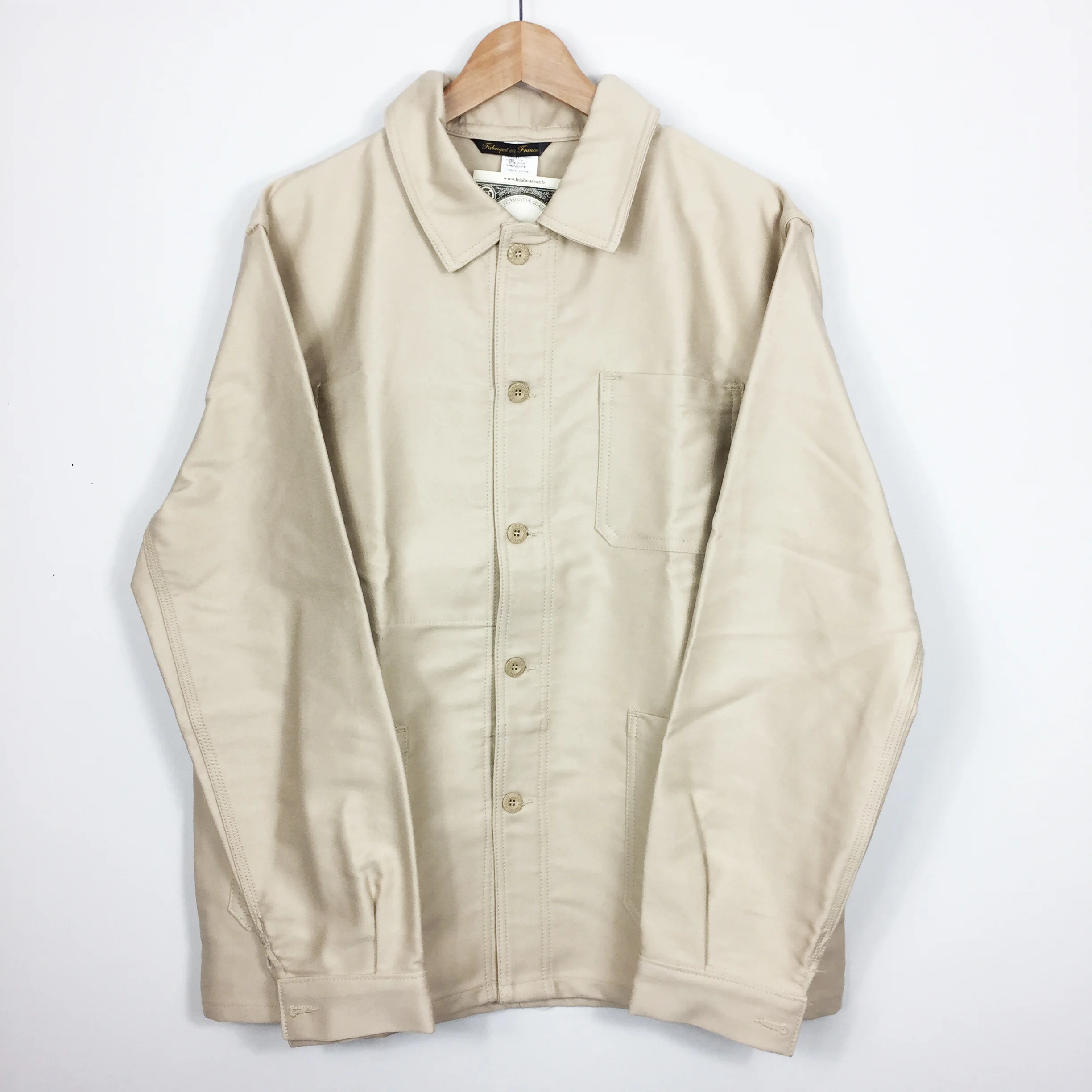 Ecru cream moleskin French Workwear Jacket
