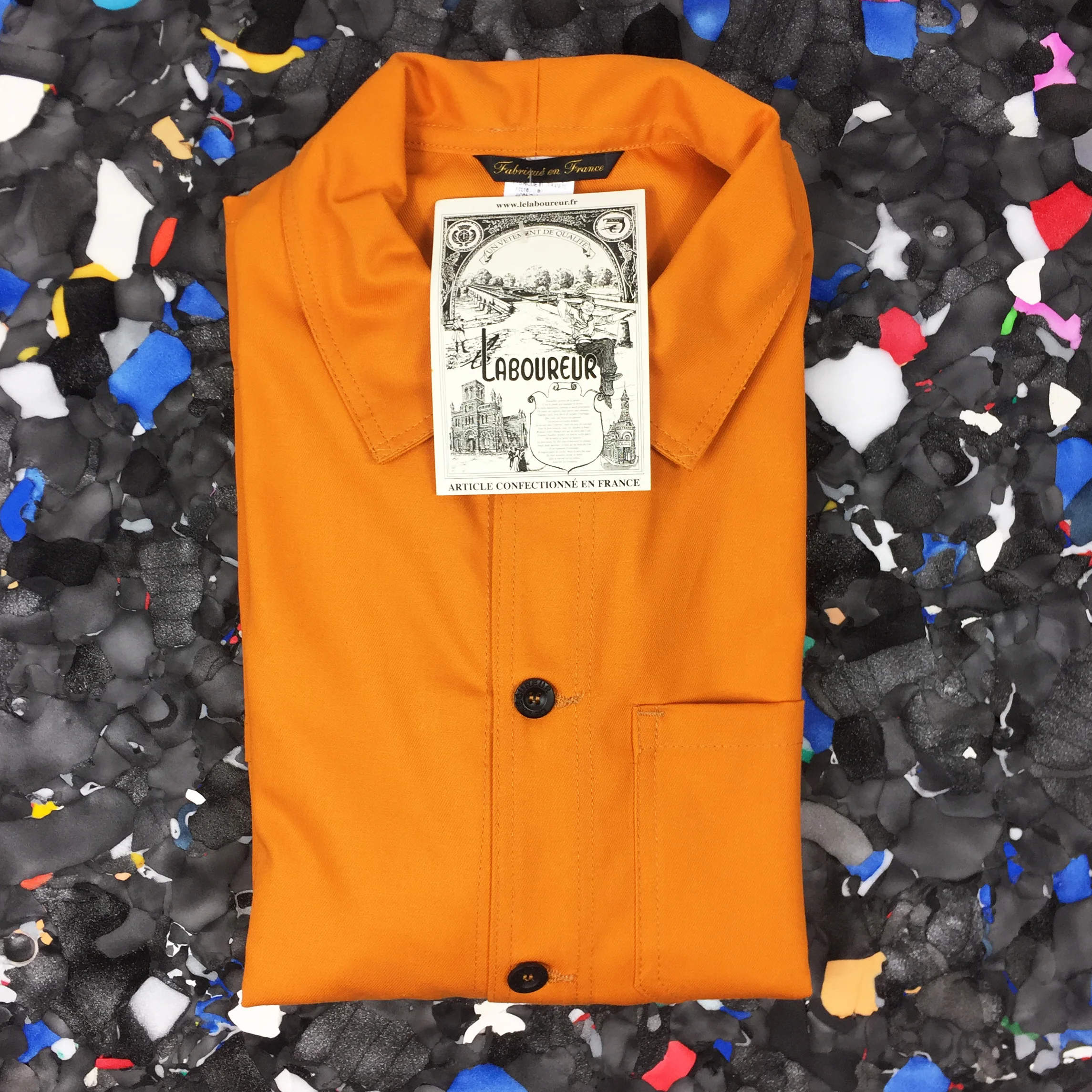 Orange Authentic French Workwear Jacket by Le Laboureur