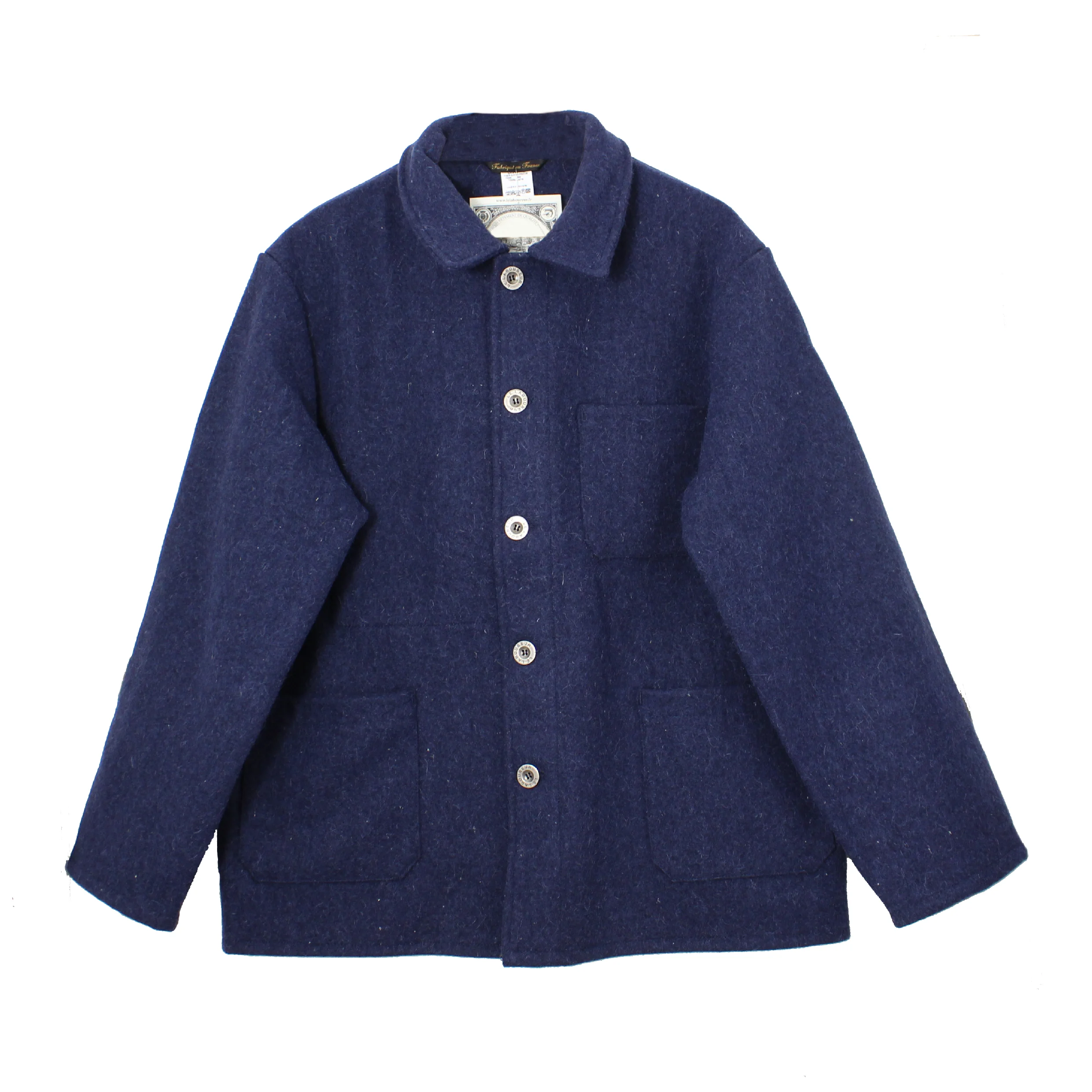 Blue Wool French Workwear Jacket 