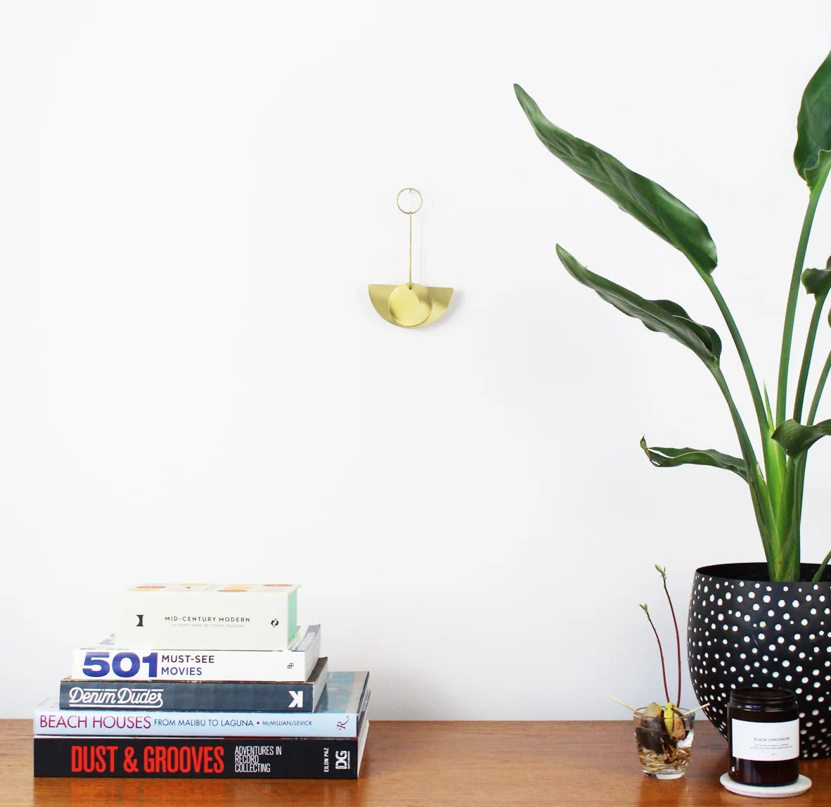 Mini Contemporary Modern Geometric Brass Wall Hanging