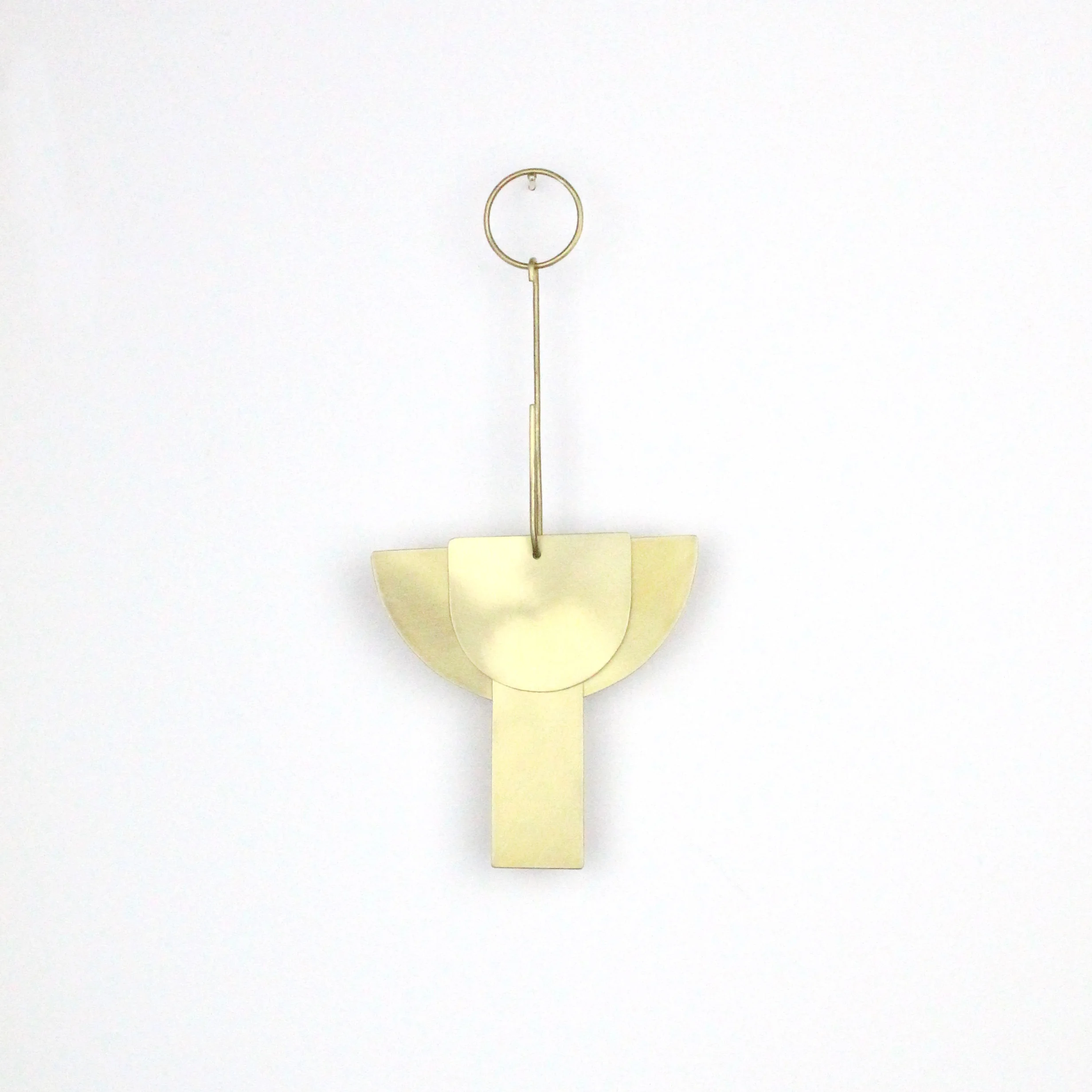 Small Contemporary Modern Geometric Brass Wall Hanging