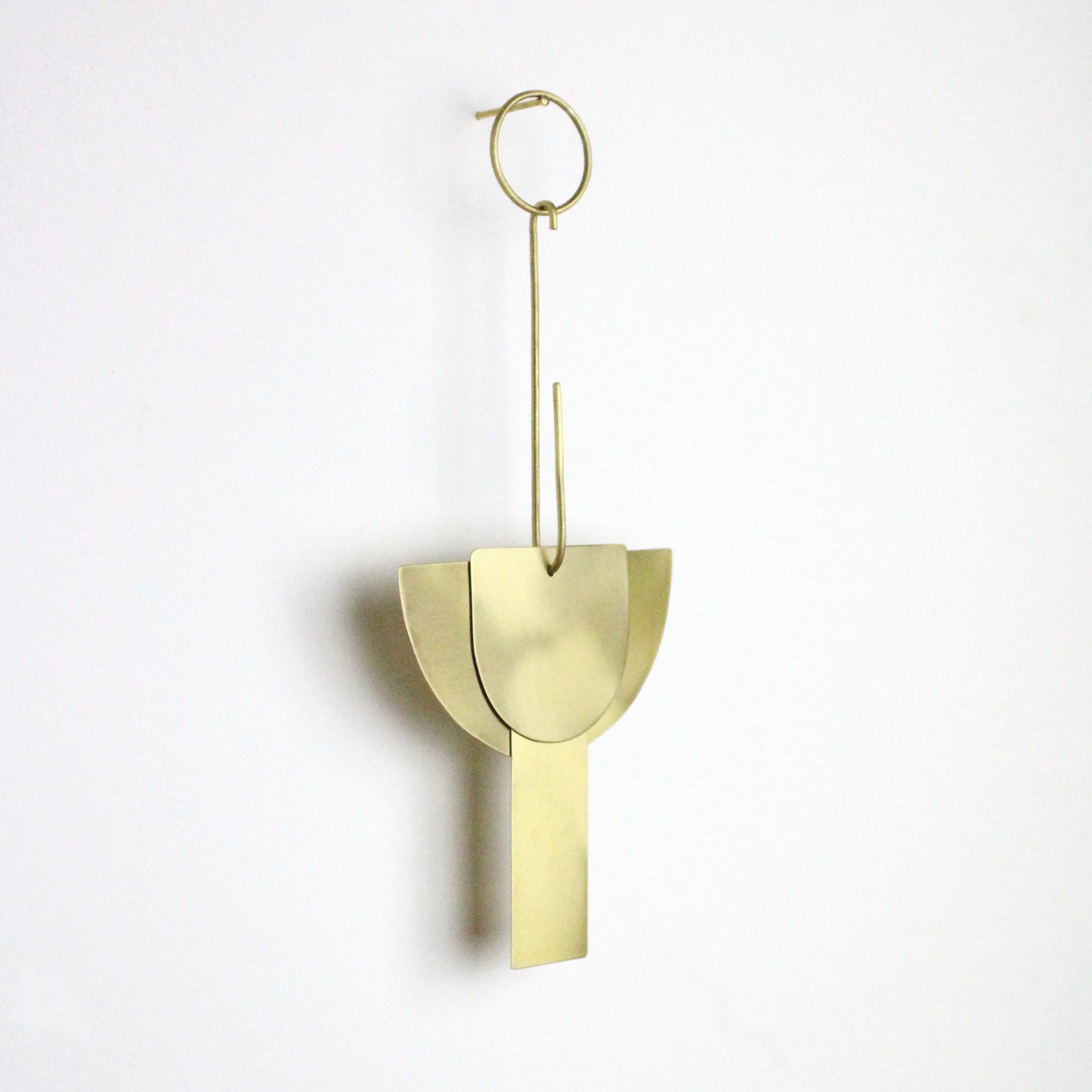 Small Contemporary Modern Geometric Brass Wall Hanging