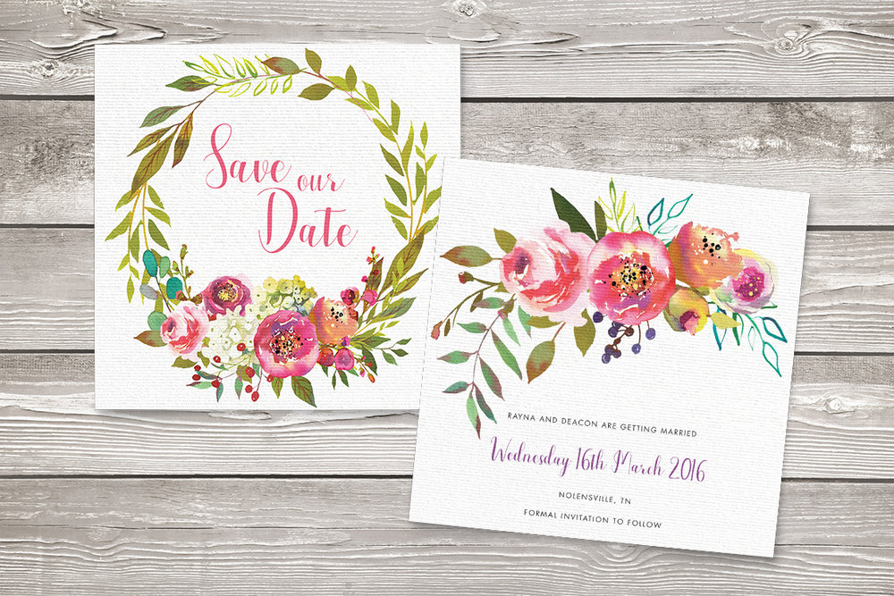 Bright Summer or Fall Save the Date Card