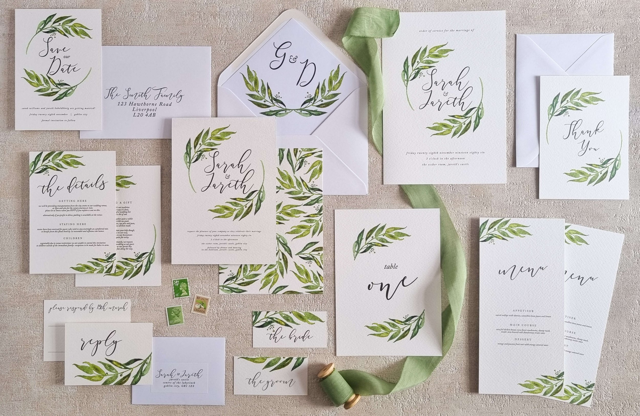 Olive Branch Wedding Stationery Collection Destination Save the Dates Italian Wedding