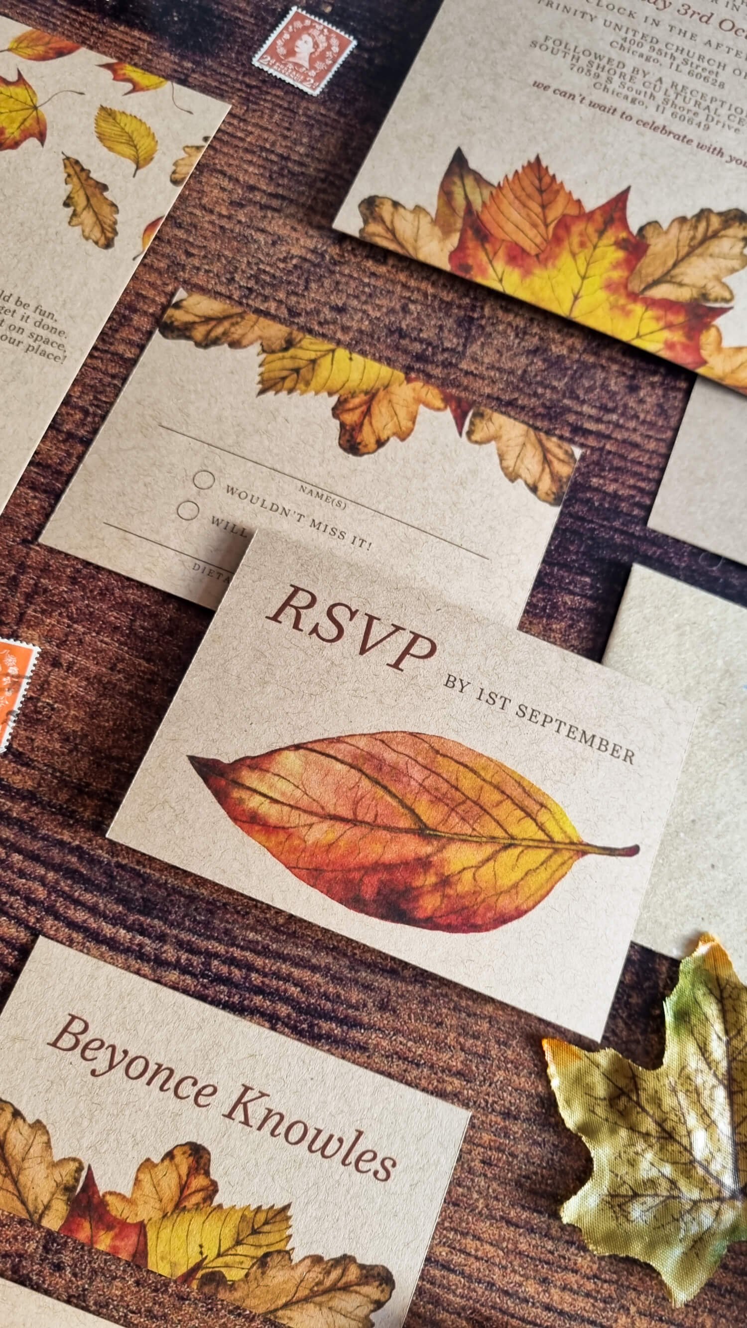 Autumn Leaves RSVP Card