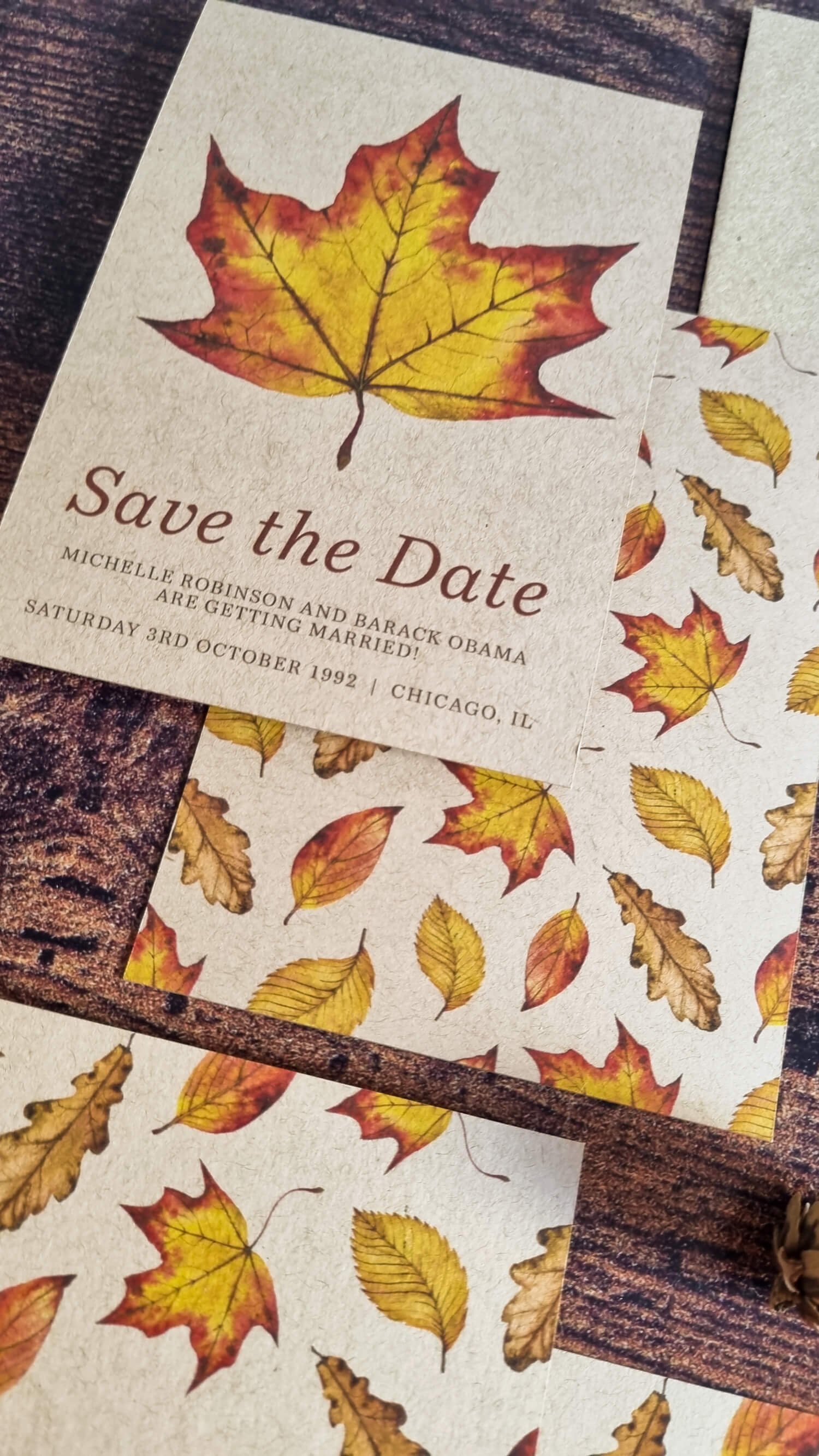 Autumn Leaves Save the Dates