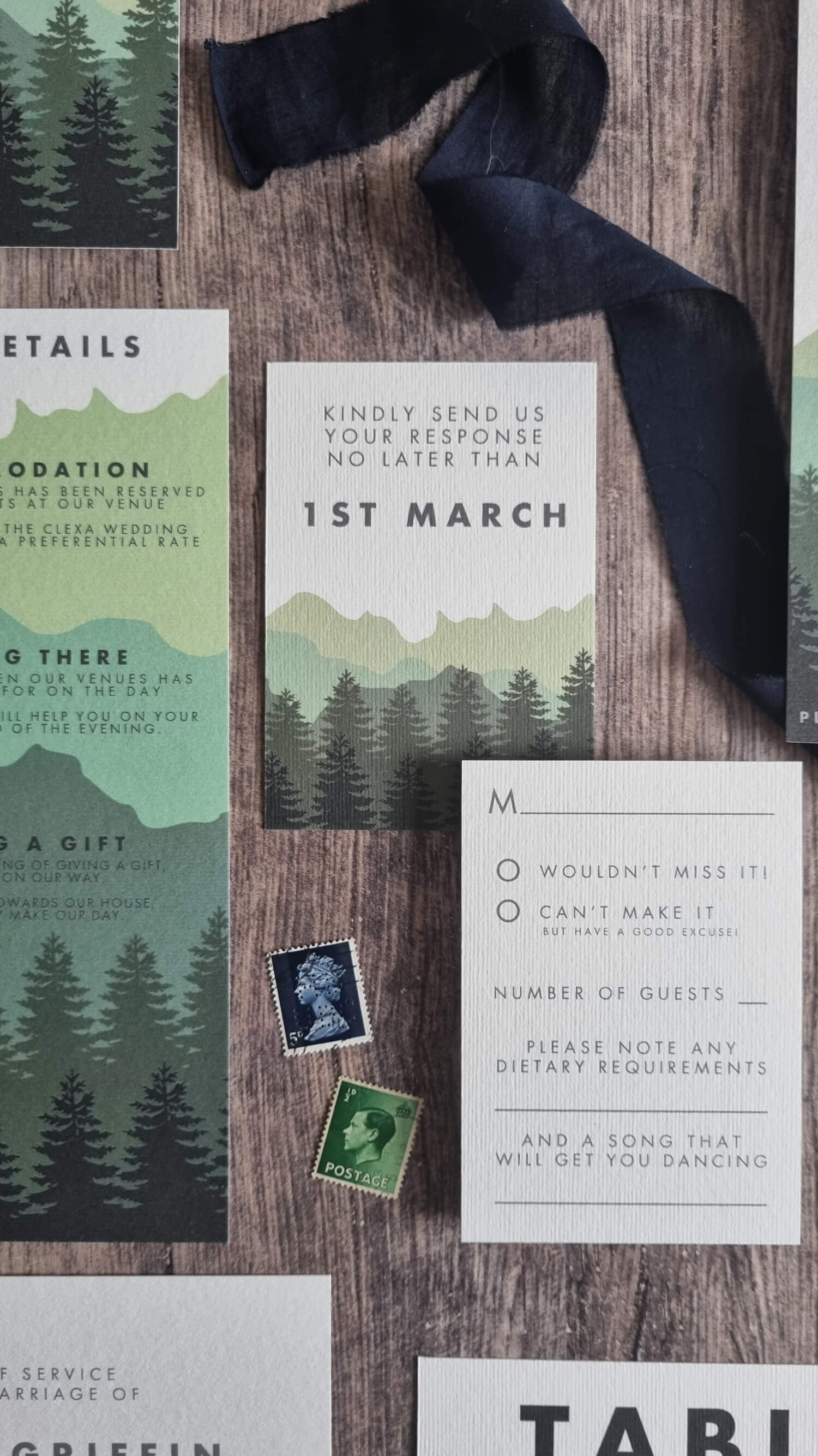 Mountain Pines RSVP Cards