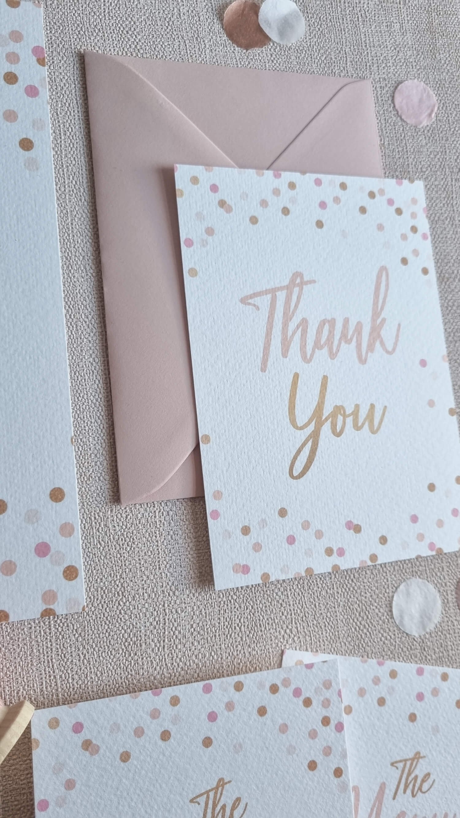 Blush Confetti Thank You Cards