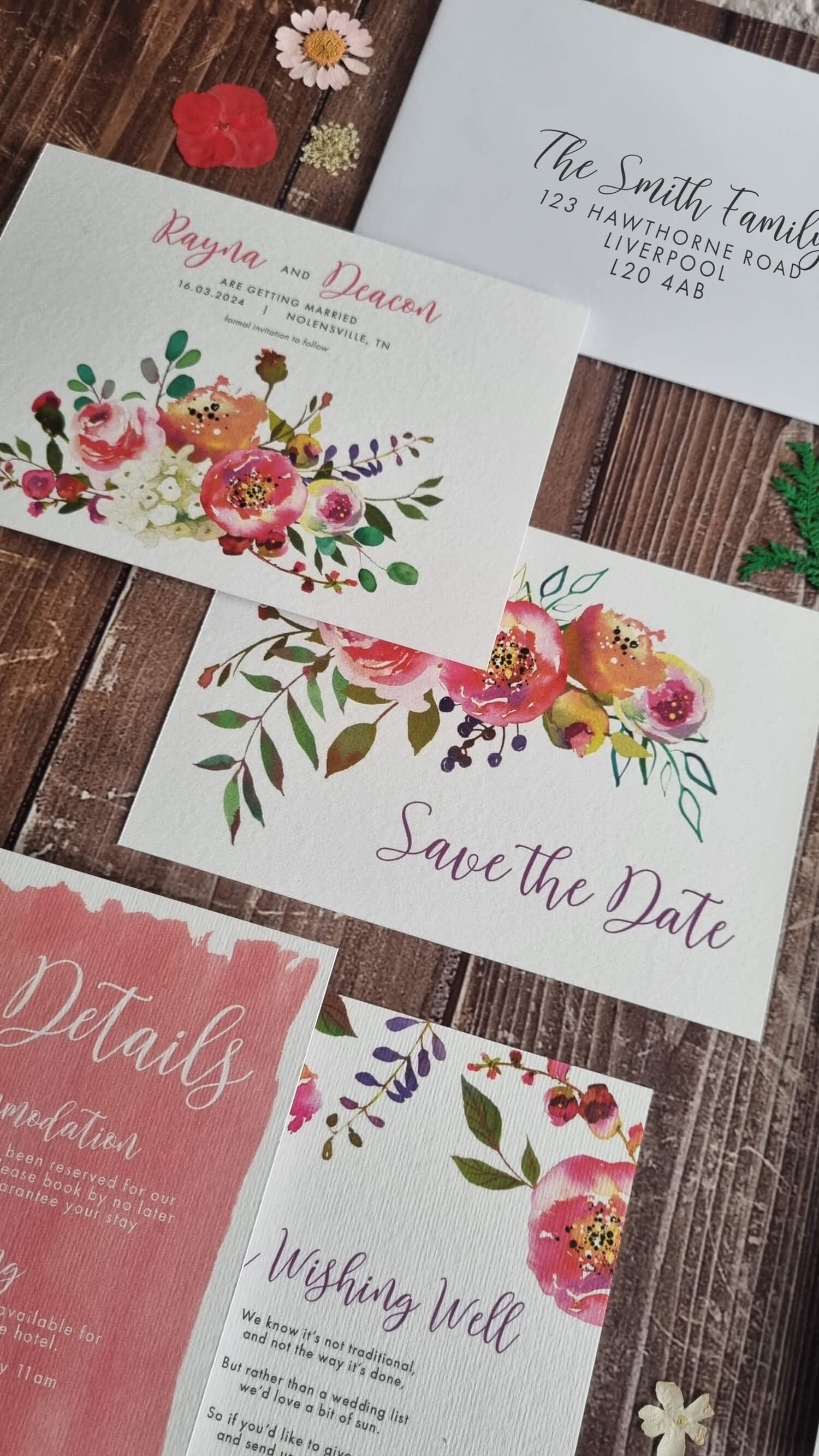 Bright Summer Floral Save the Dates