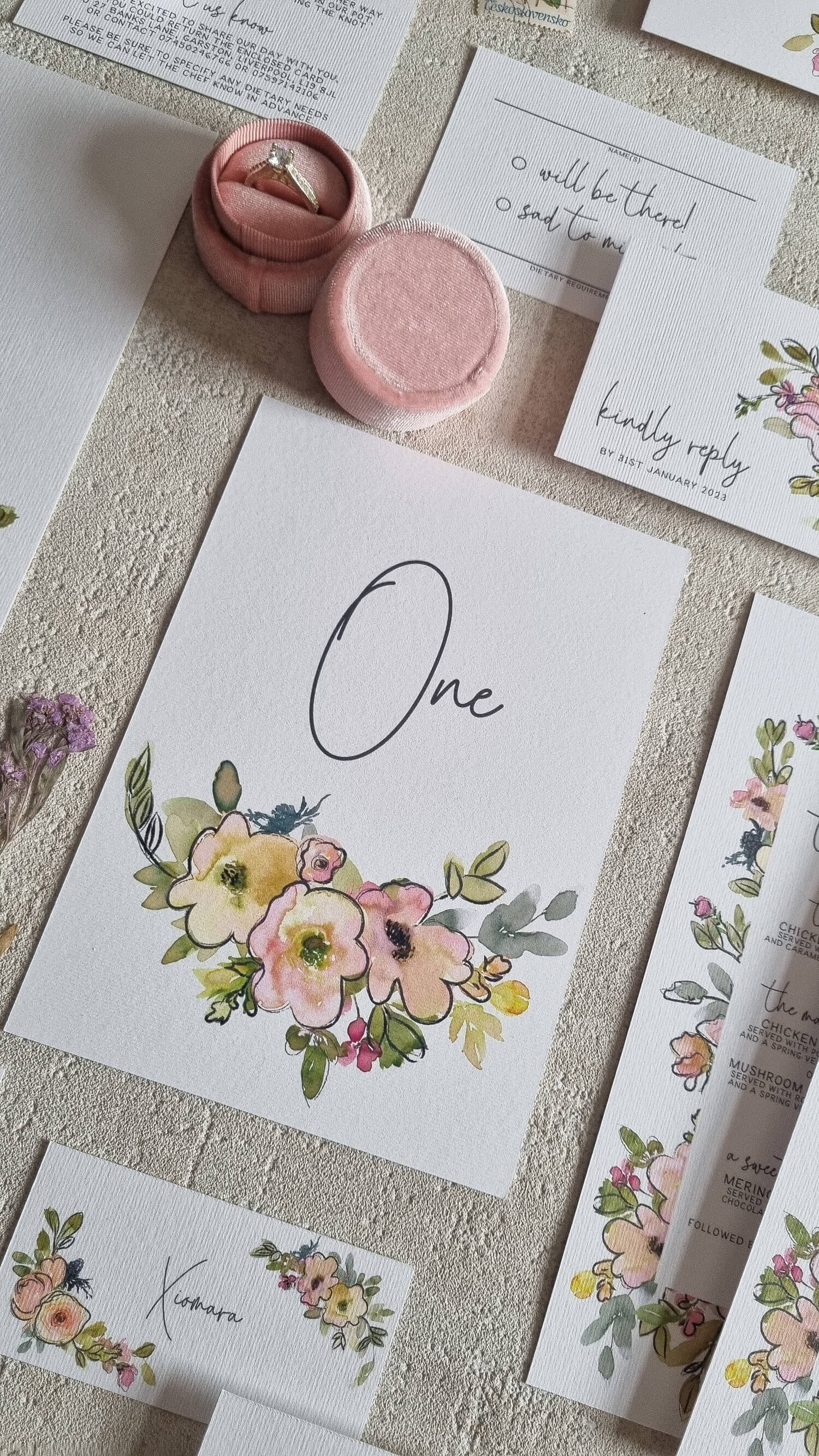 Modern Pastel Blooms Table Number