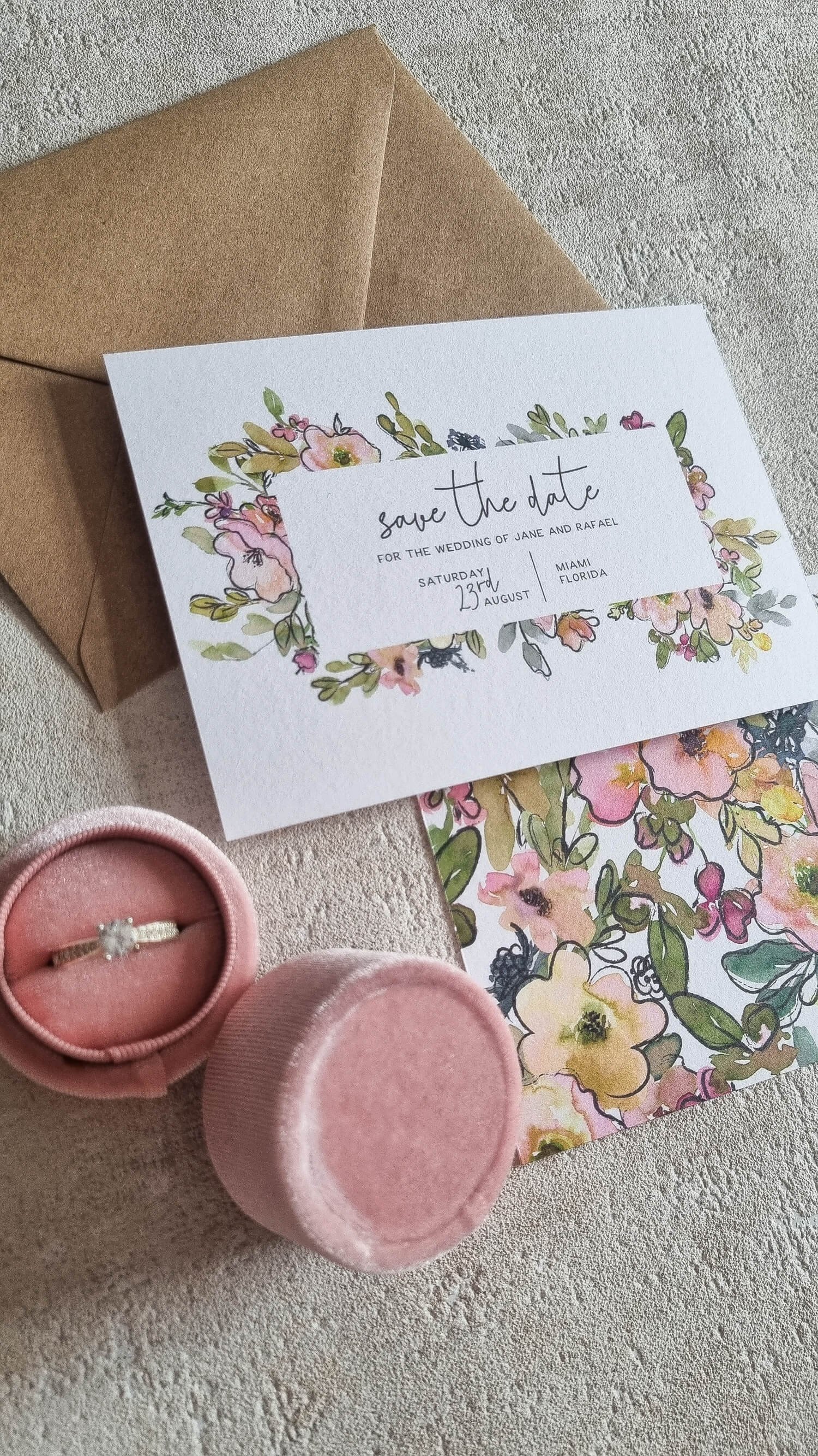 Modern Pastel Blooms Save the Date