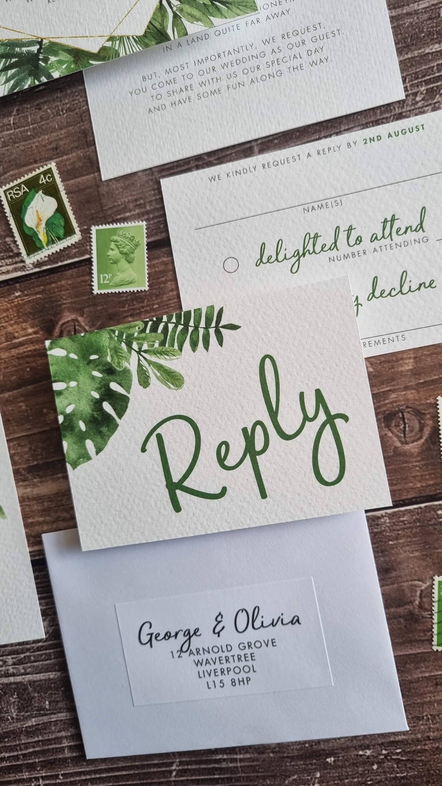 Tropical Palms RSVP Card