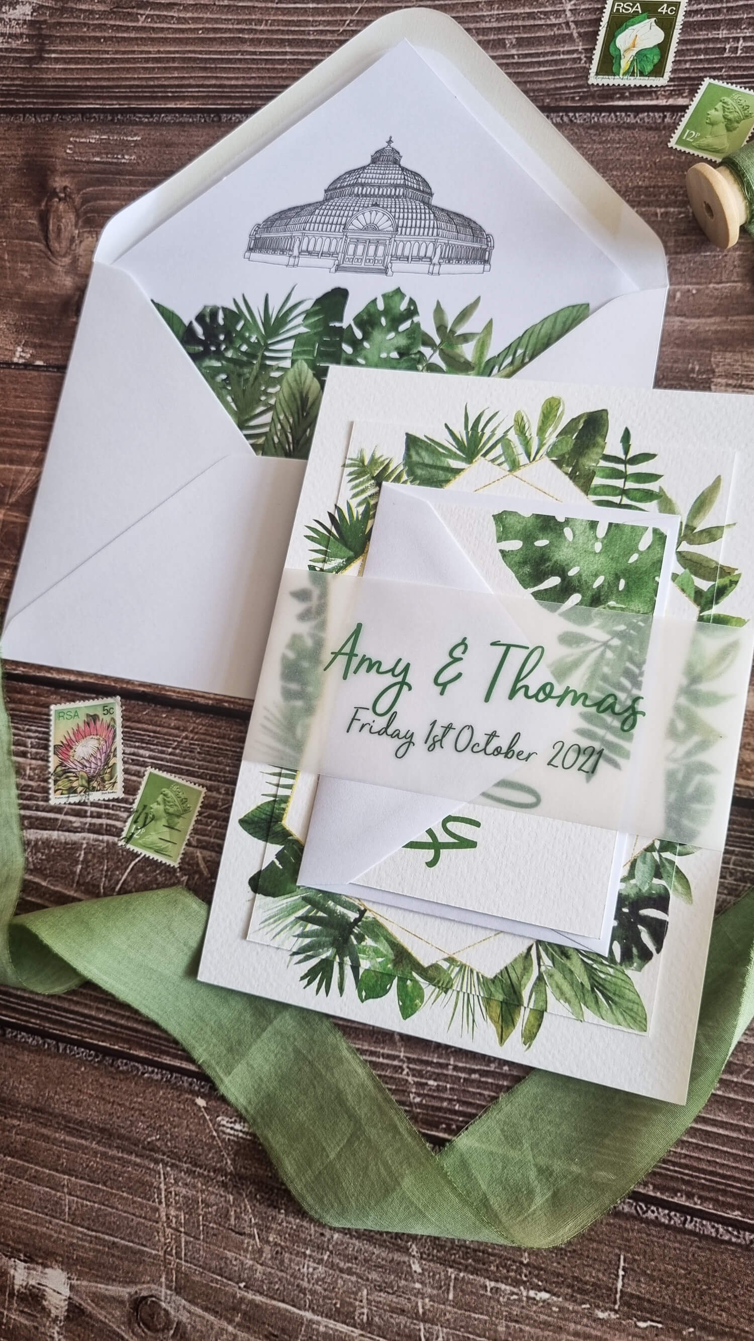 Tropical Palms Wedding Invitation Bundle