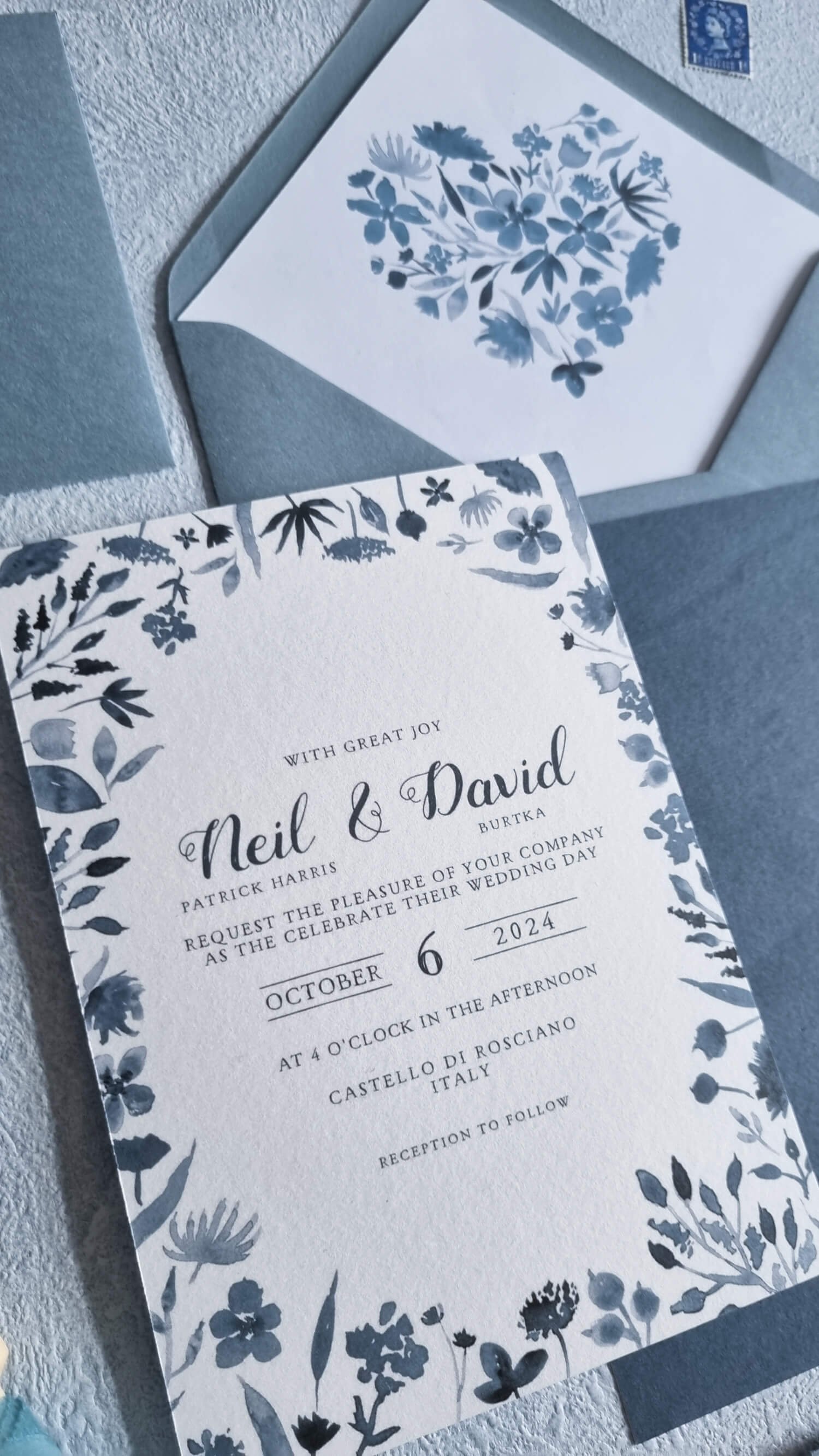 Porcelain Blue Wedding Invitation