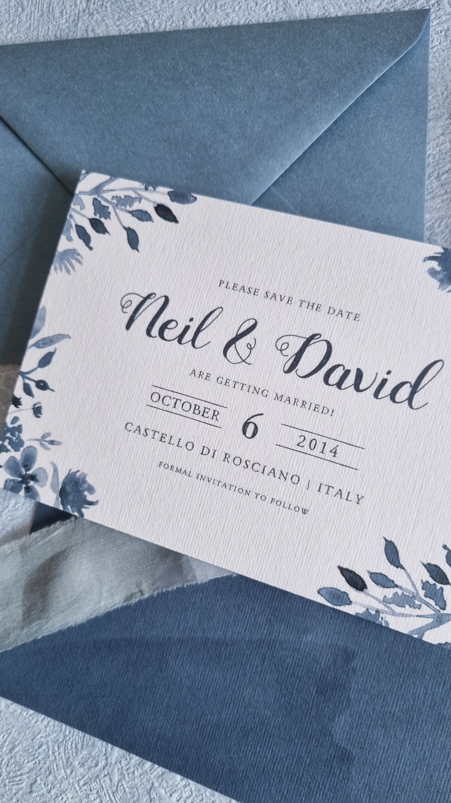 Porcelain Blue Save the Date