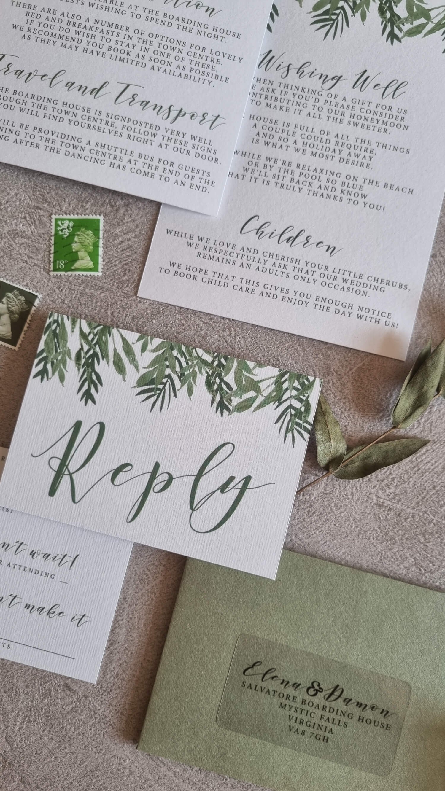 Elegant Sage RSVP Card