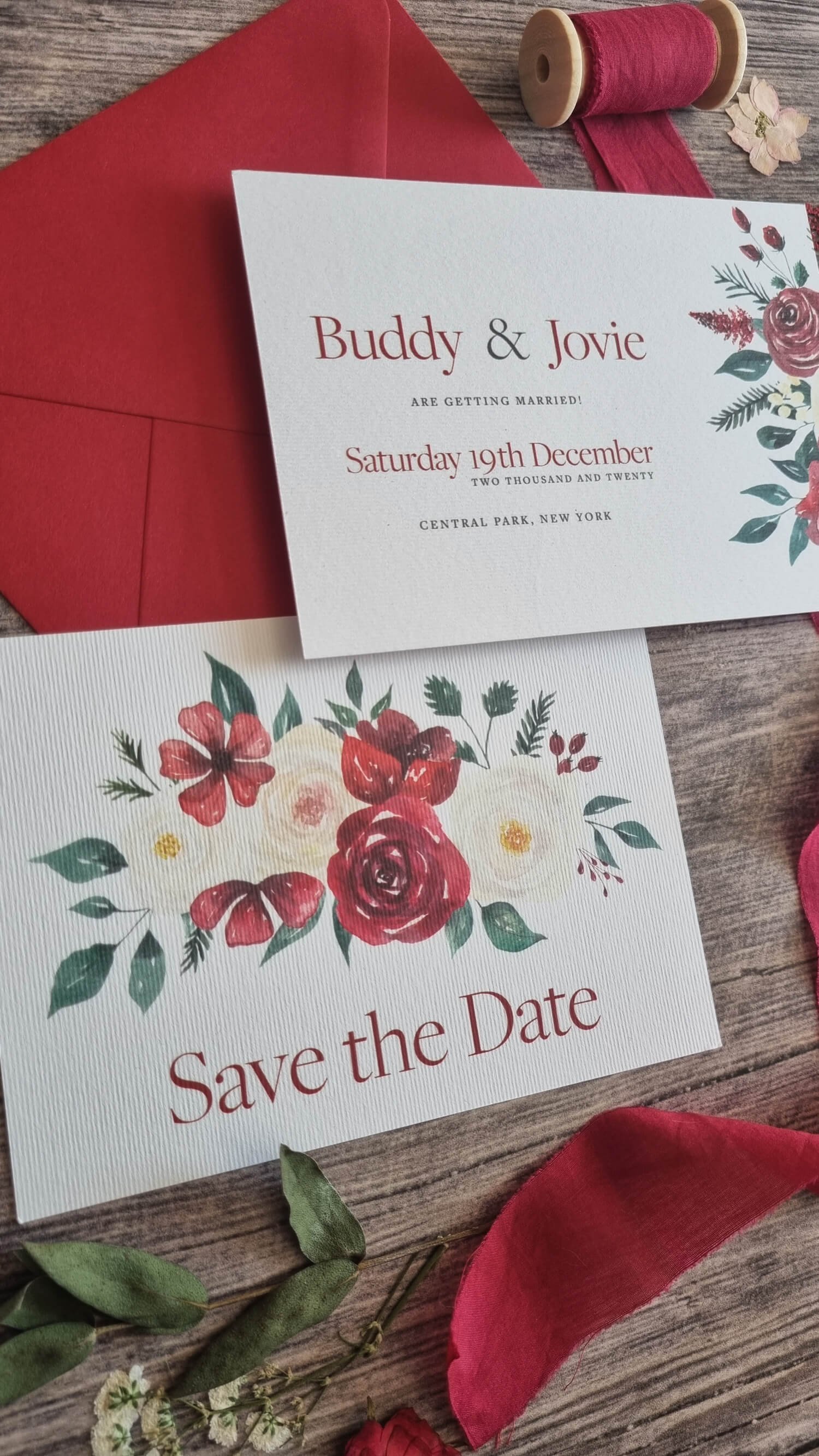 Festive Winter Floral Save the Date