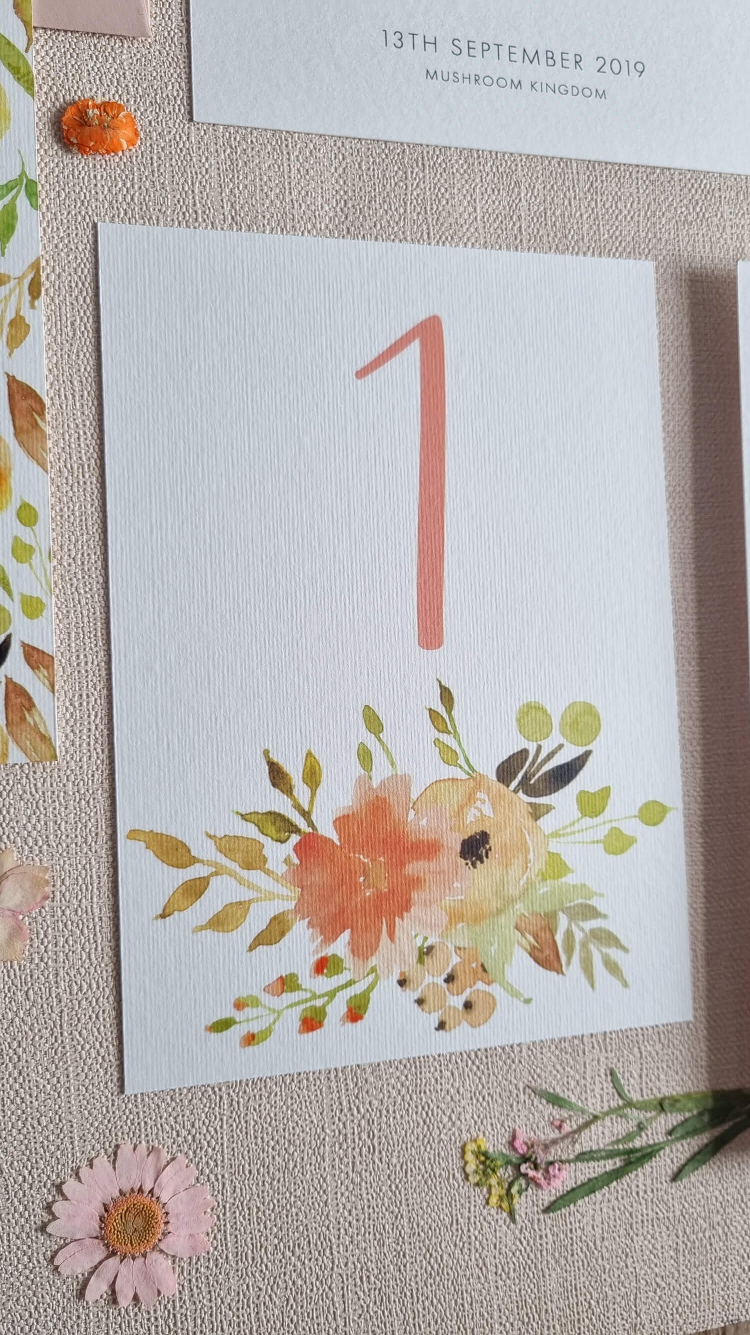 Spring Floral Table Number