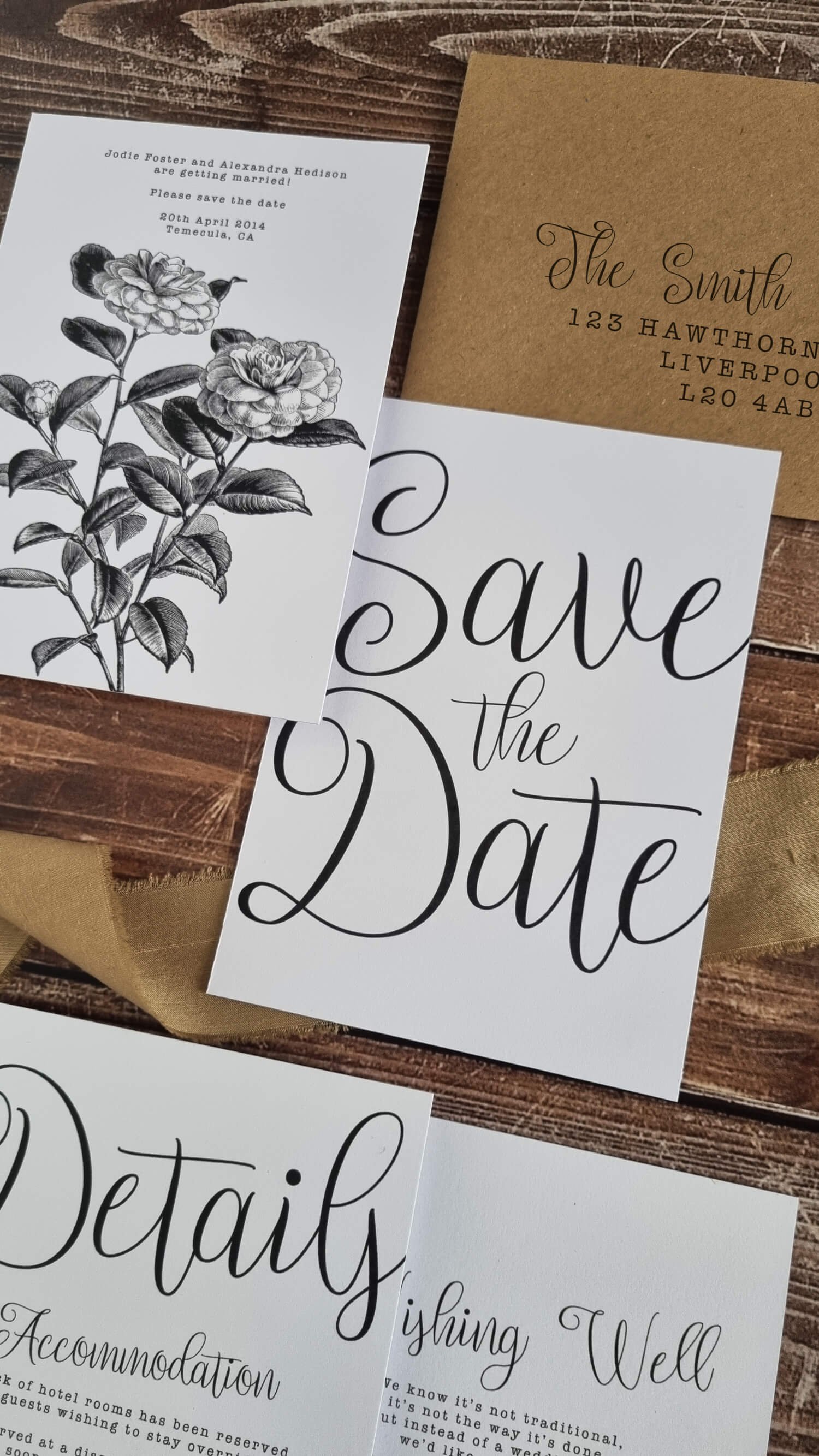 Rustic Luxe Save the Dates