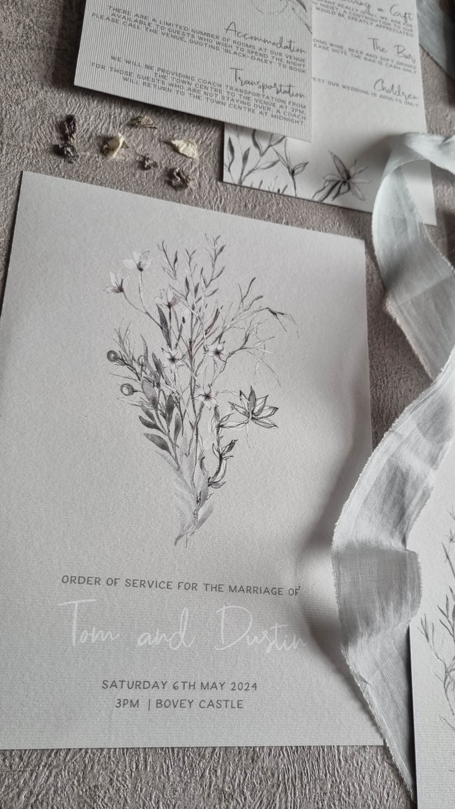 Whisper Grey Order of Service Booklet