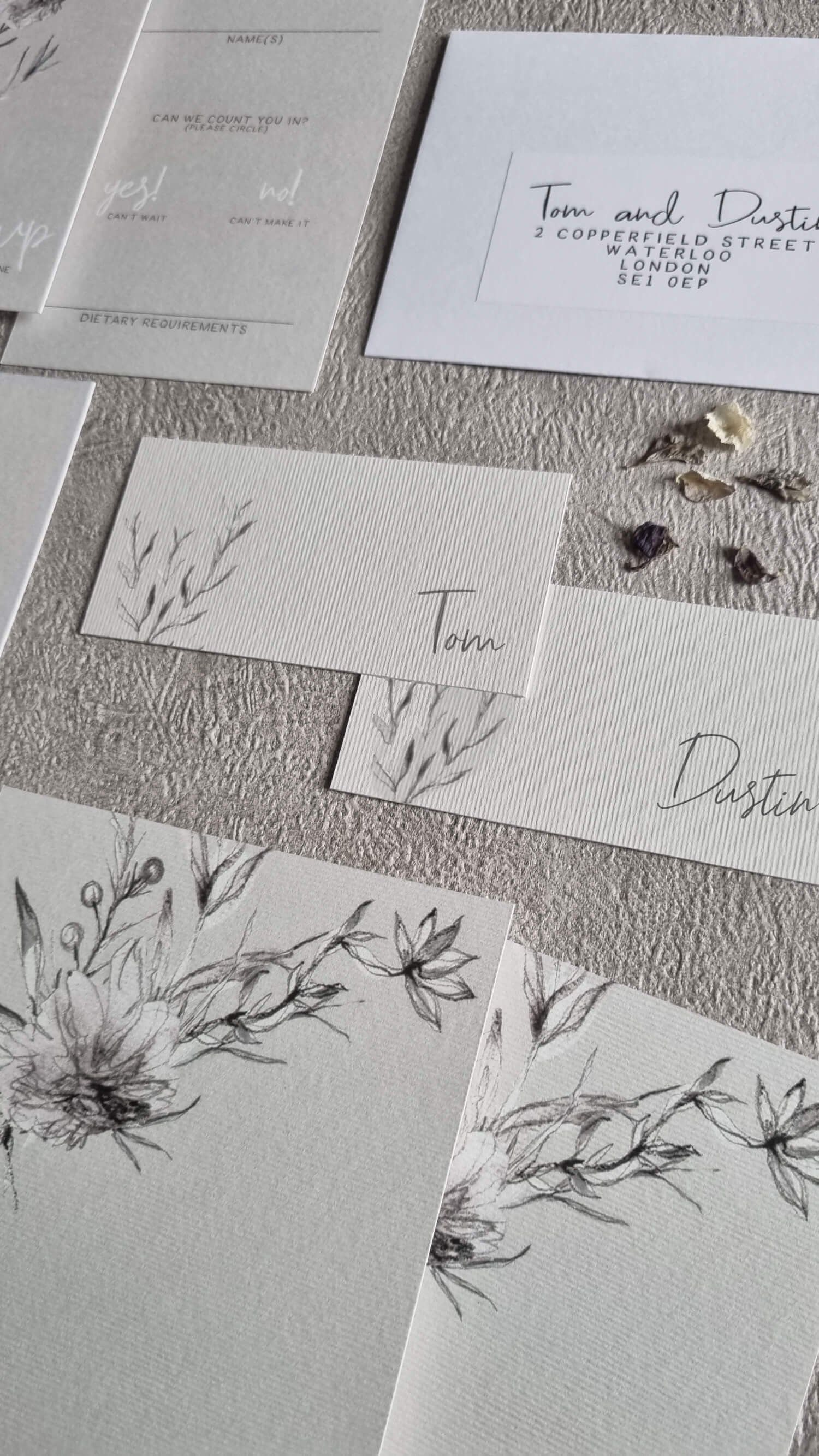 Whisper Grey Place Cards