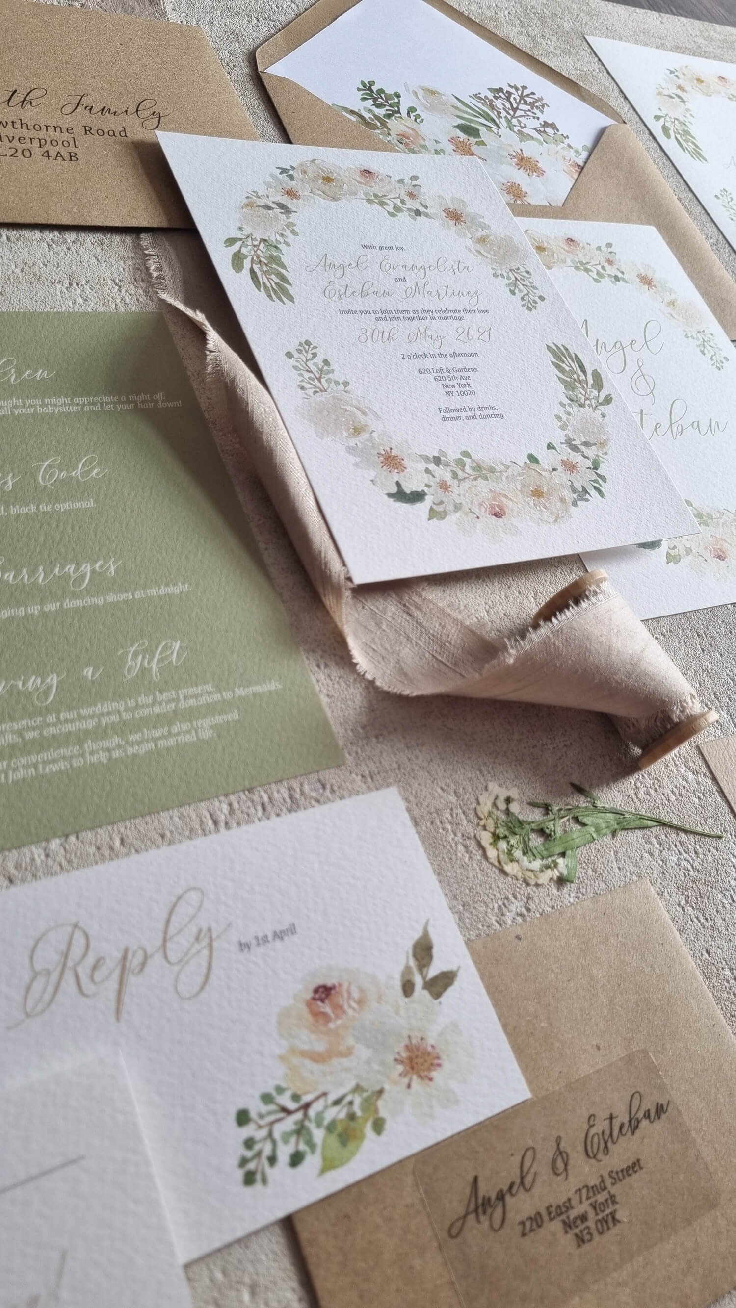 Ivory Bouquet Wedding Stationery Suite