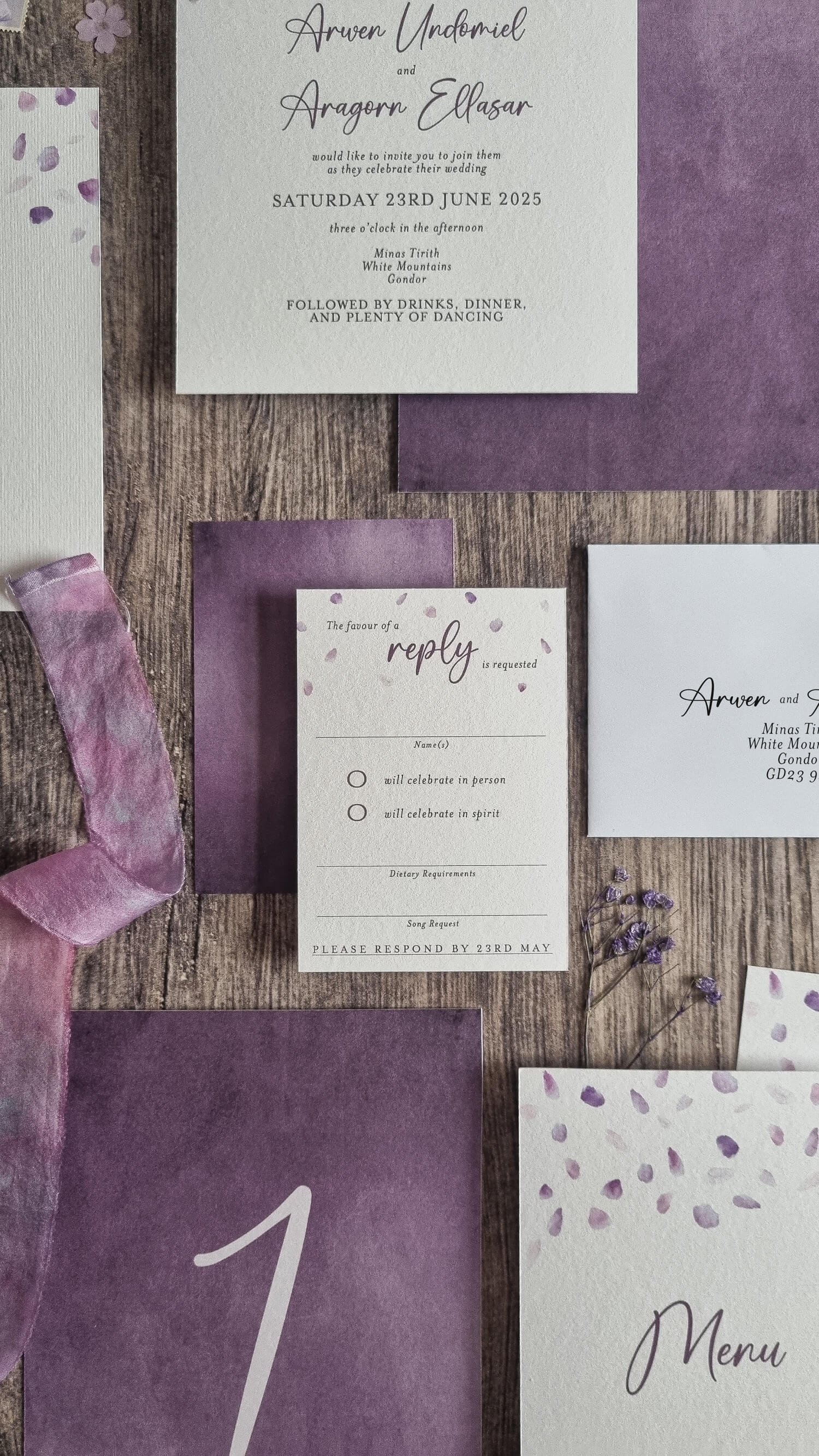 Lavender Petals RSVP Card