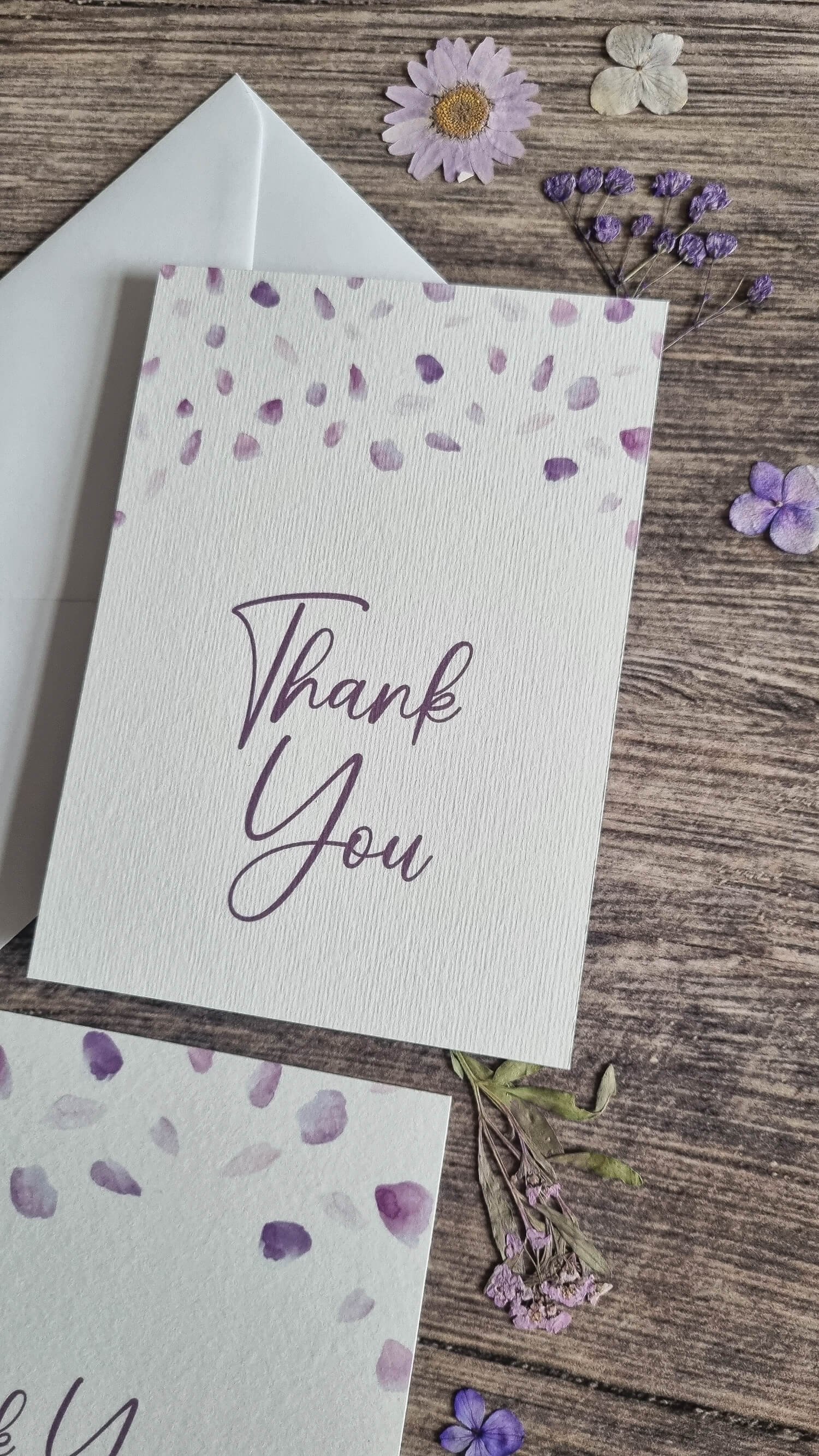 Lavender Petals Thank You Cards