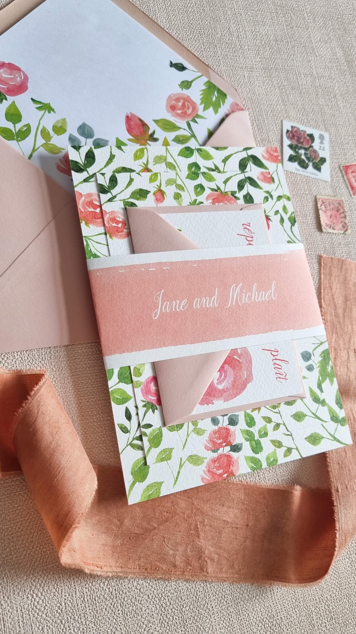 Rose Garden Wedding Invitation Suite