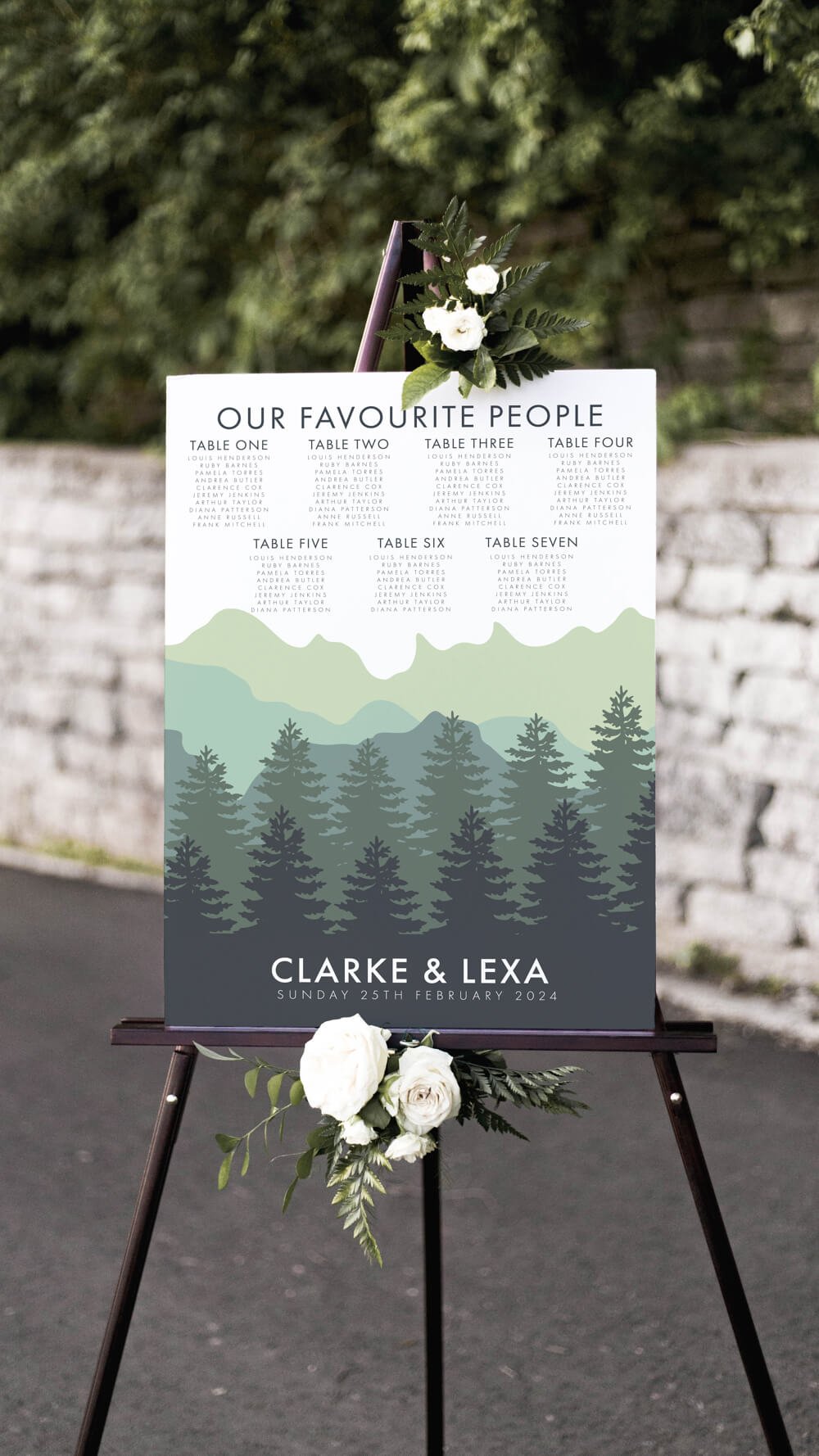 Mountain Pines Table Plan