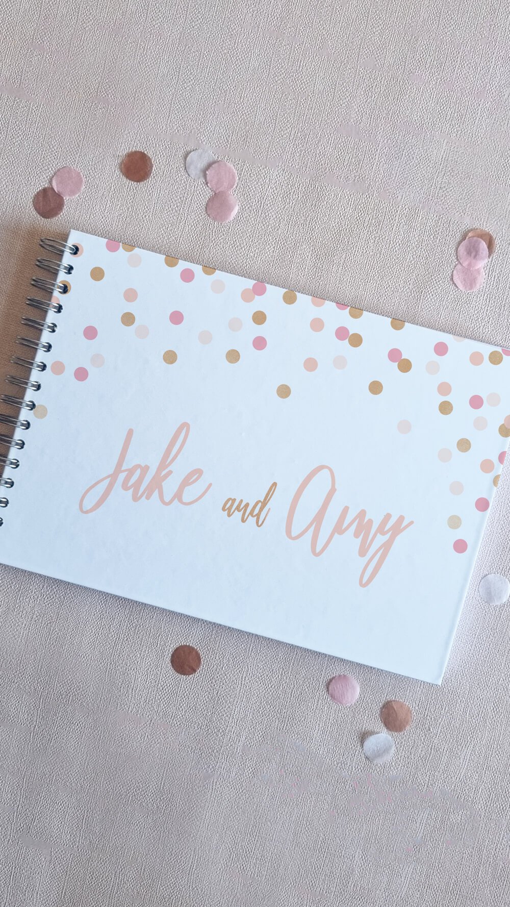 Blush Confetti Wedding Guestbook