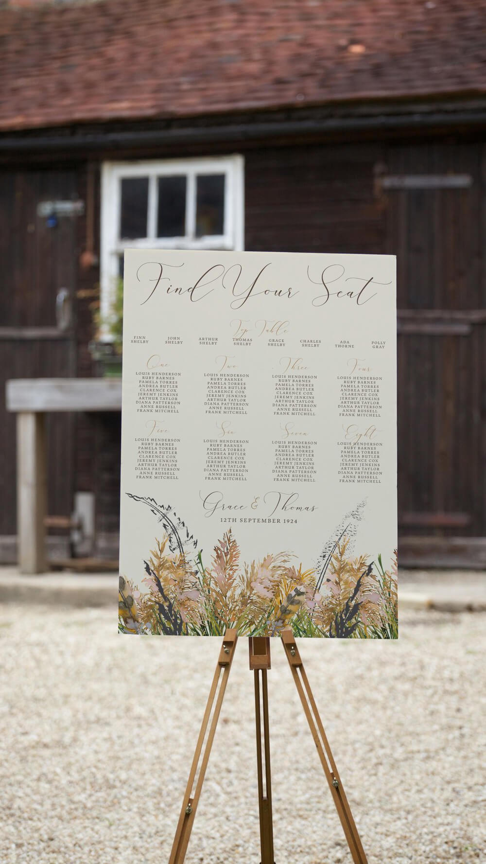 Bohemian Pampas Table Plan