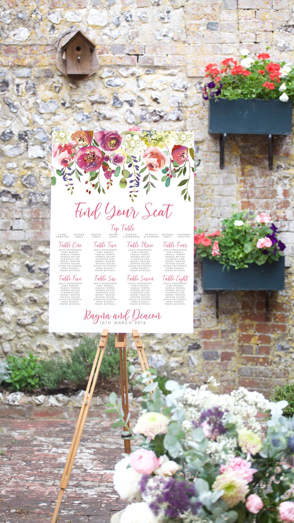 Bright Summer Floral Table Plan
