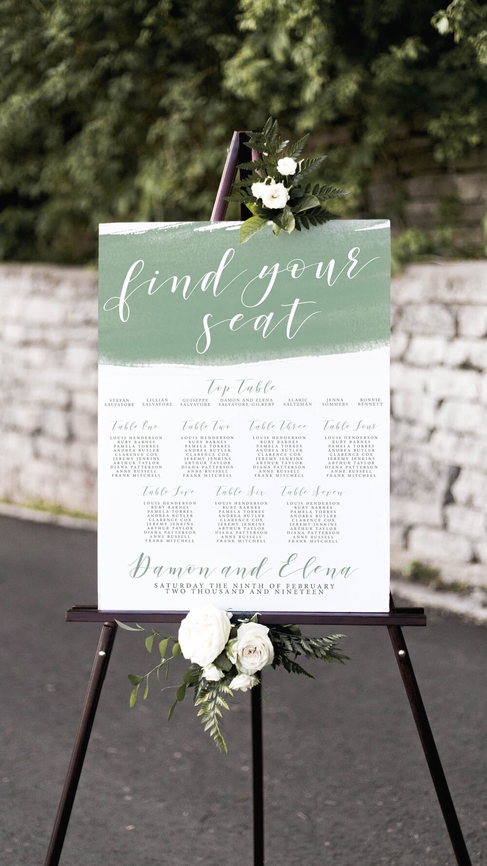 Elegant Sage Table Plan