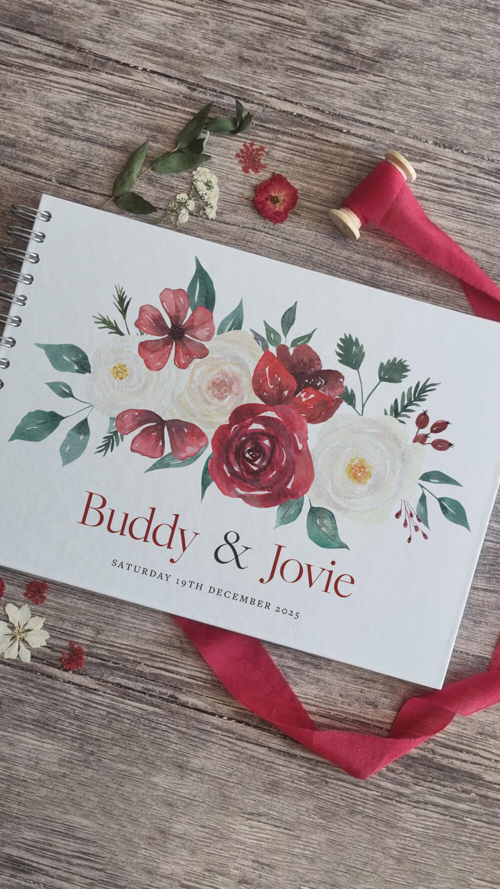 Festive Winter Floral Guestbook