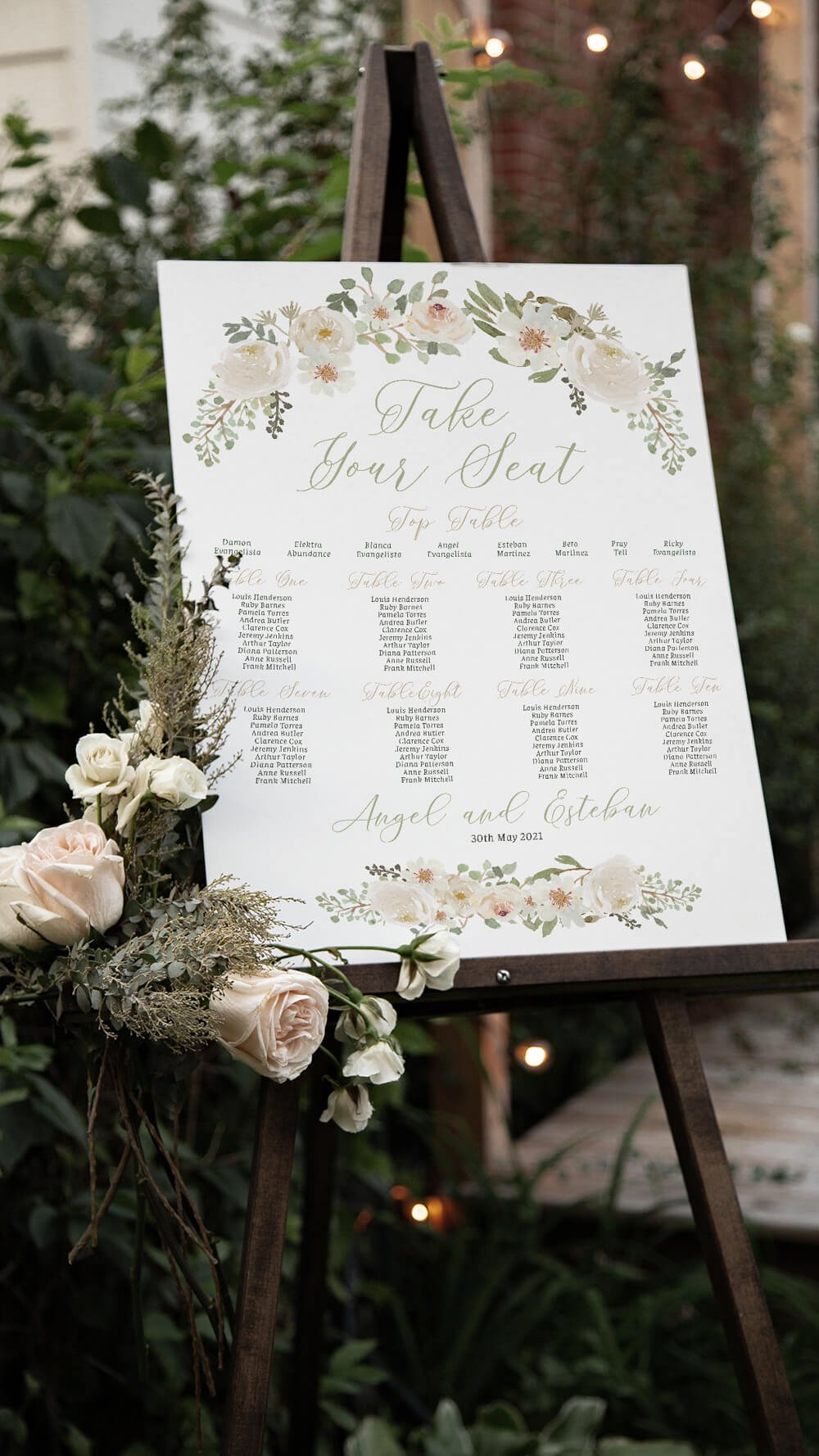 Ivory Bouquet Table Plan