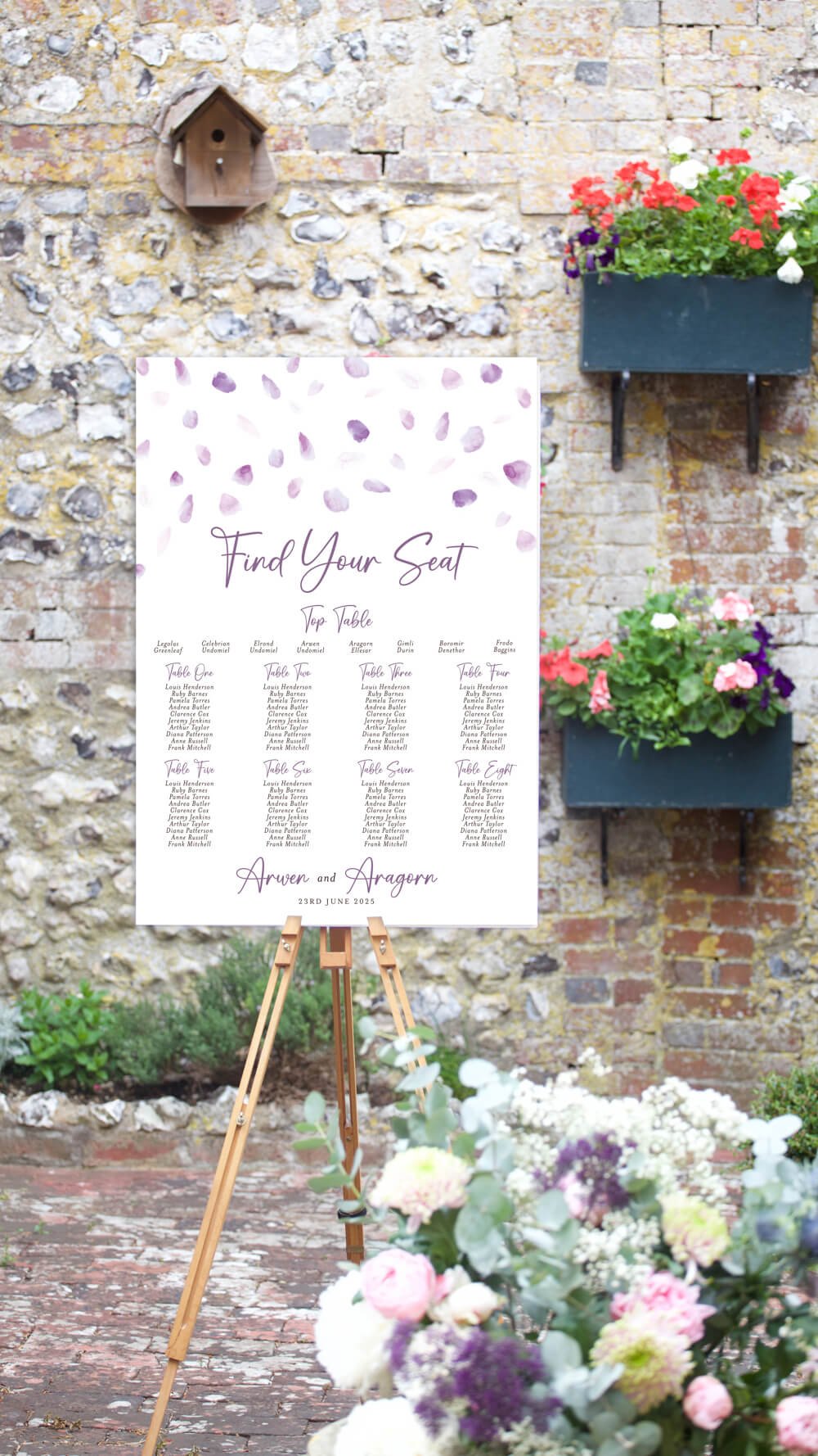 Lavender Petals Seating Chart