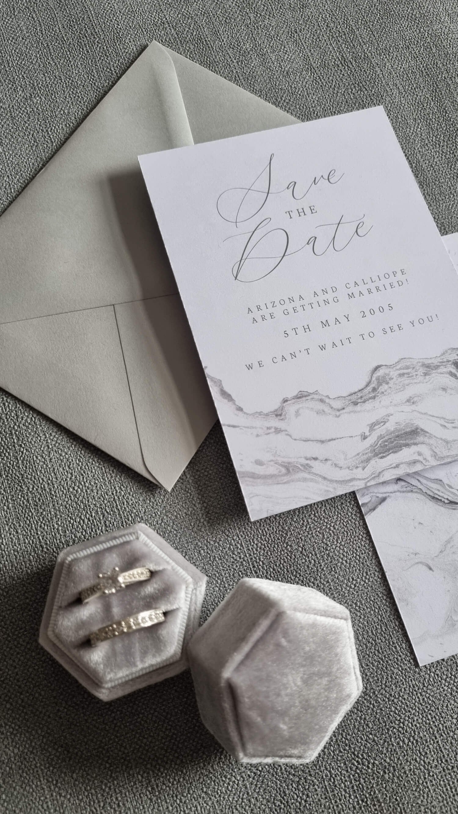 Marble Elegance Save the Date