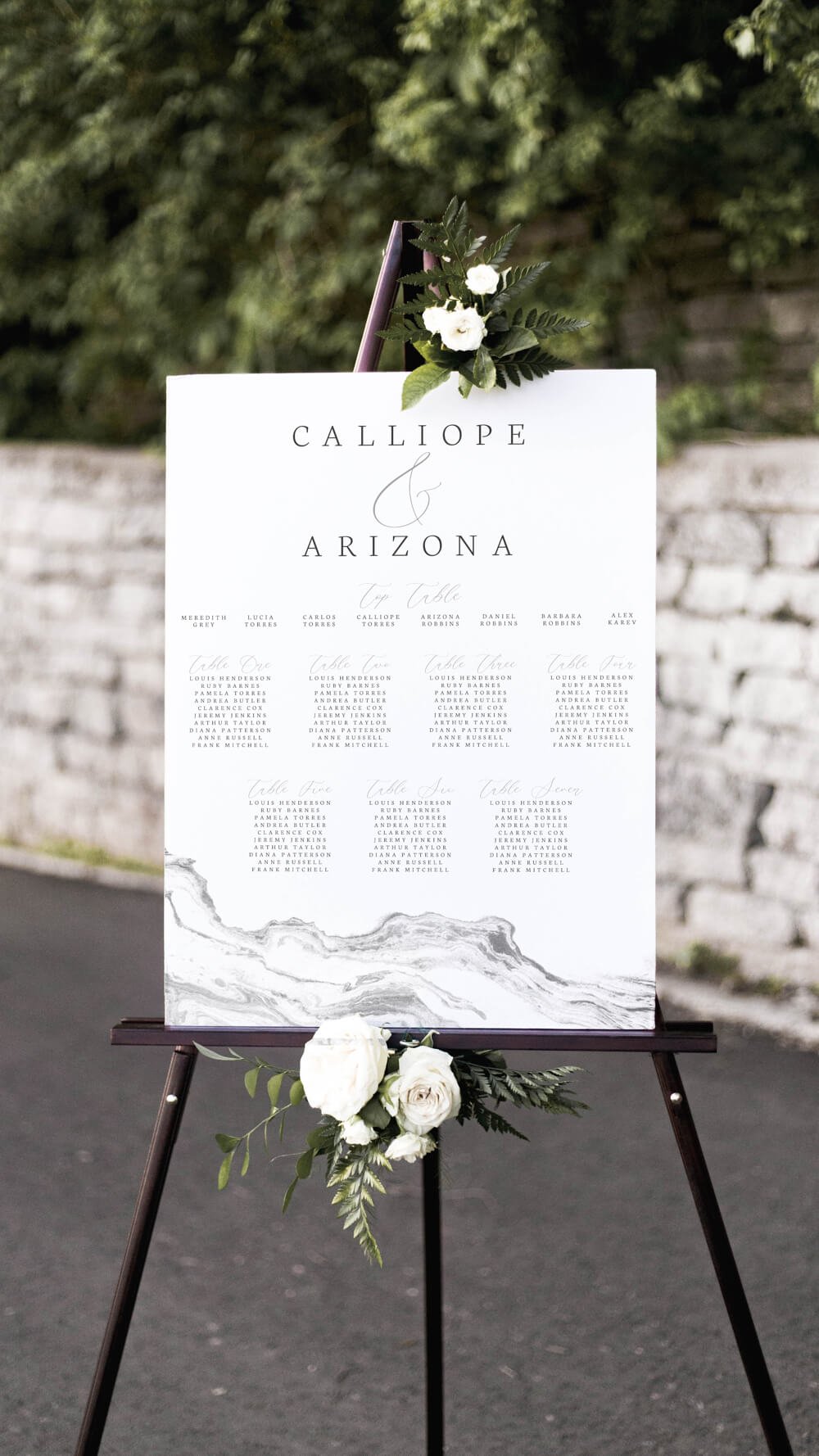 Marble Elegance Table Plan