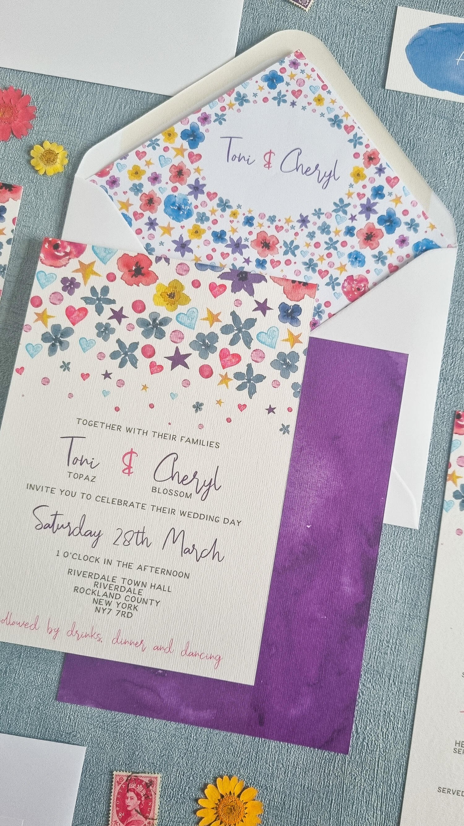 Petal Confetti Wedding Invitation